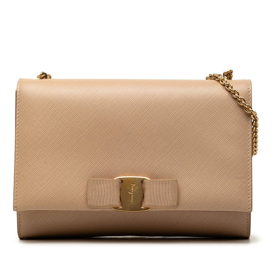 Ferragamo Leather Vara Bow Chain Crossbody