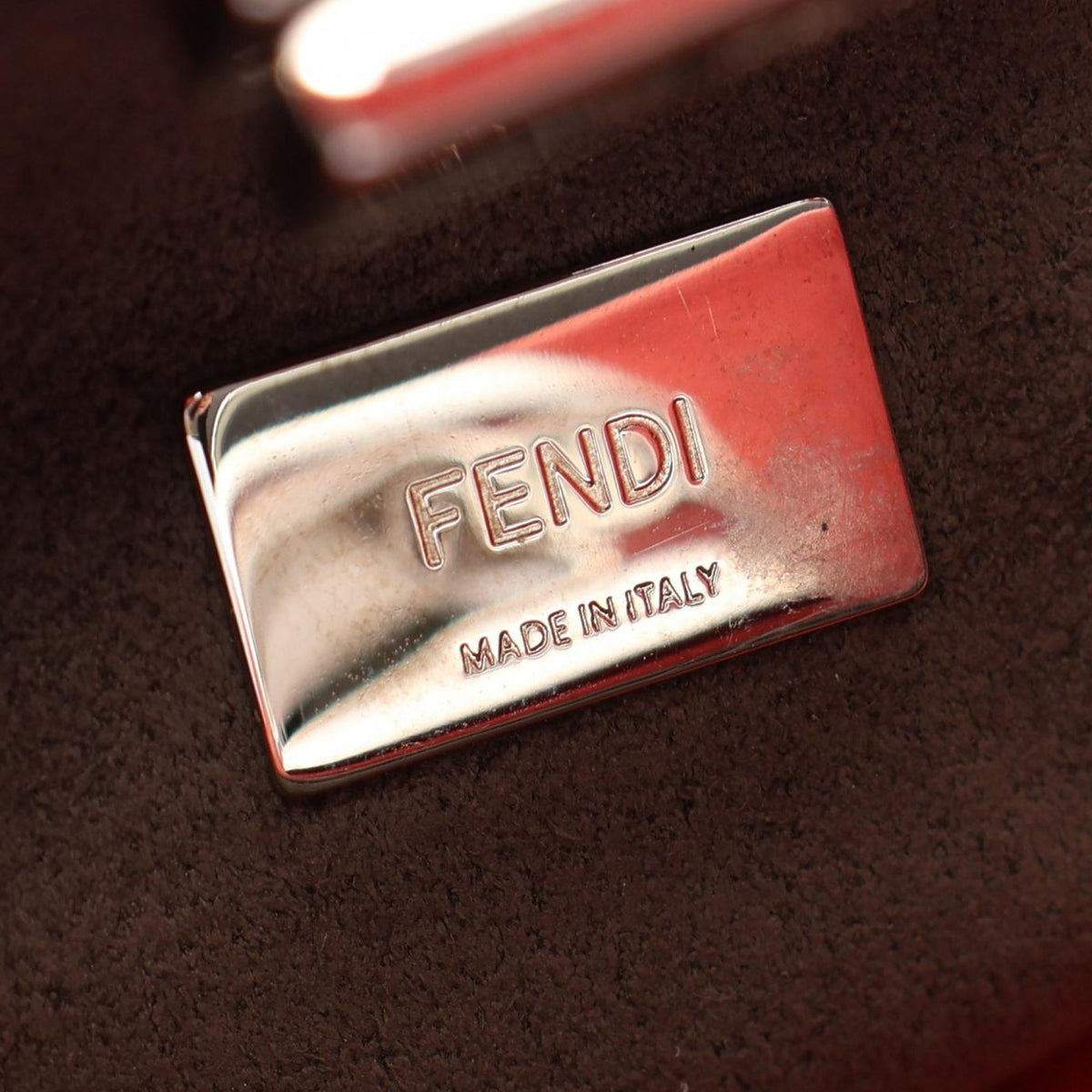 Fendi Micro Leather Flowerland Peekaboo Satchel — Red