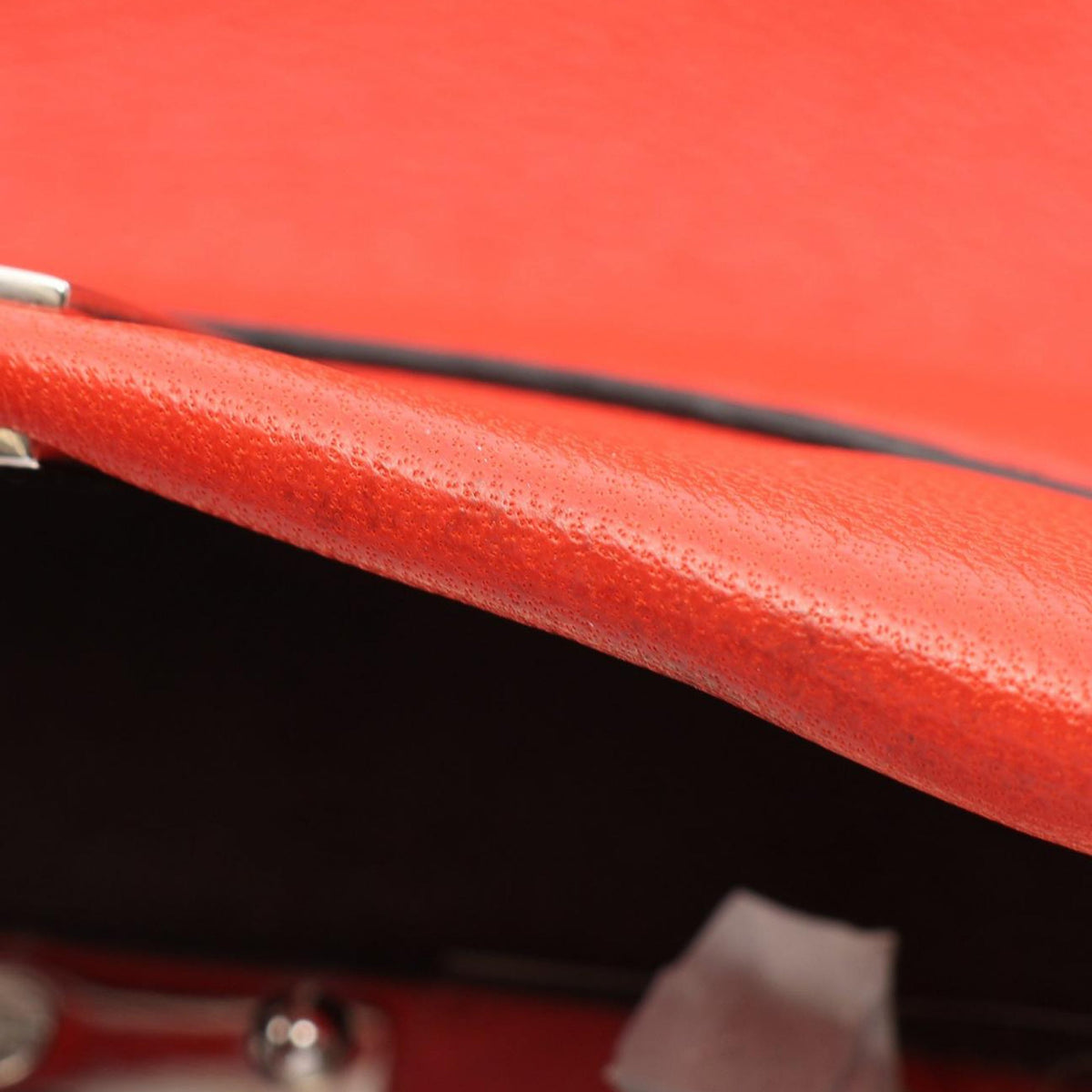 Fendi Micro Leather Flowerland Peekaboo Satchel — Red