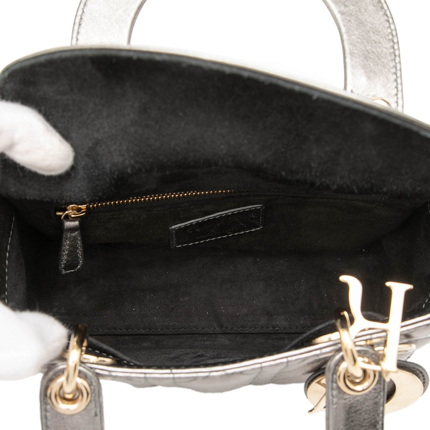 Dior Small Metallic Lambskin Cannage My ABCDior Lady Dior
