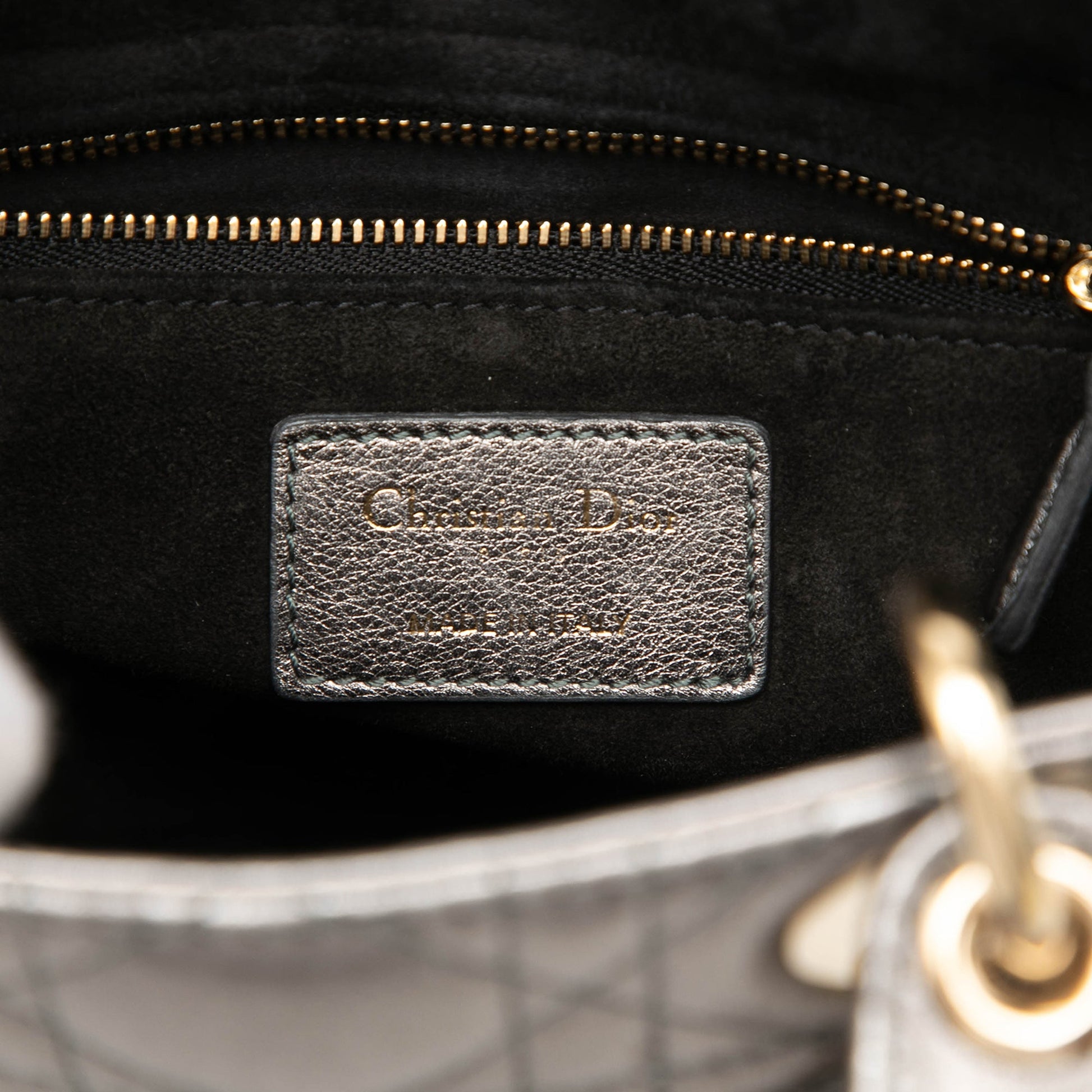 Dior Small Metallic Lambskin Cannage My ABCDior Lady Dior
