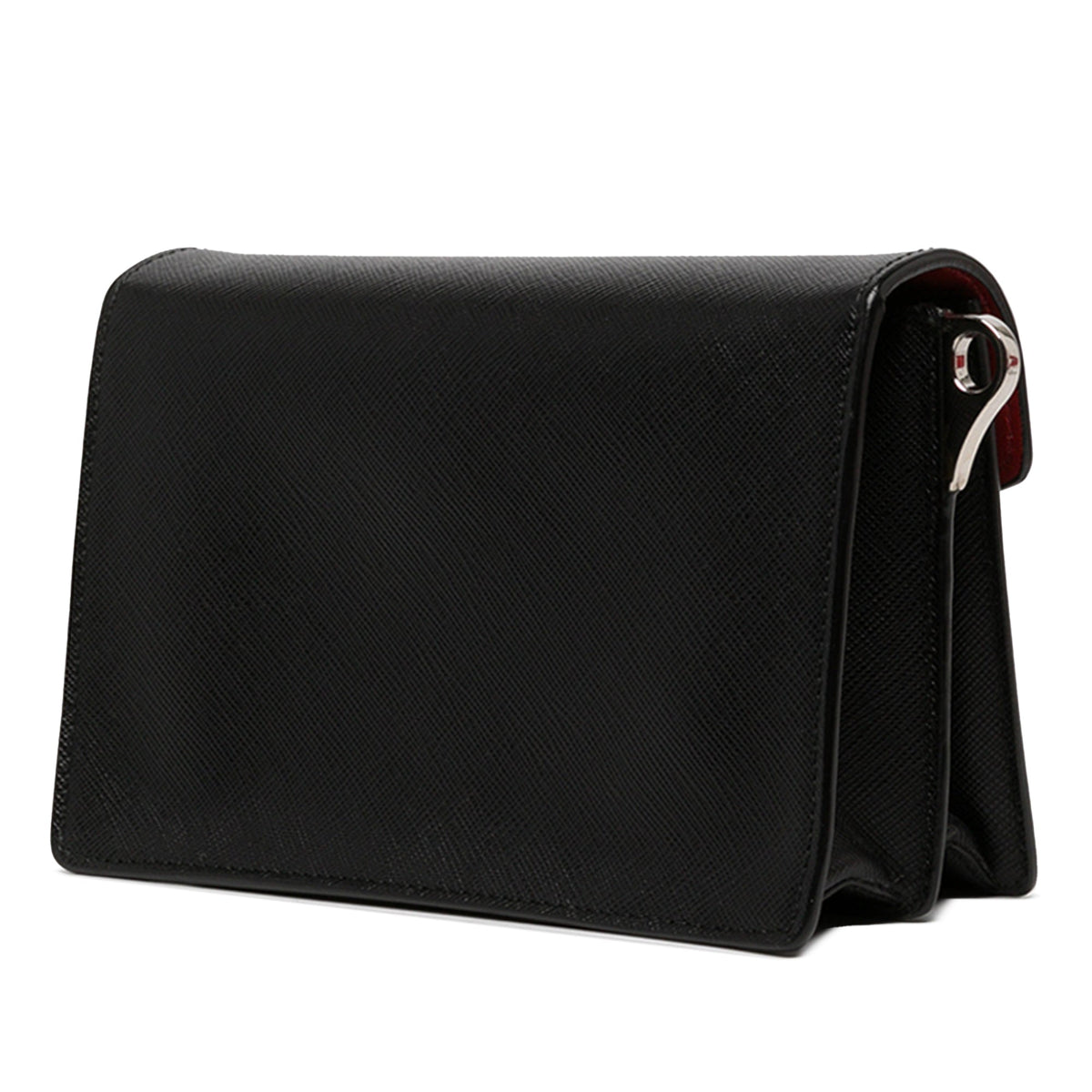 Prada Saffiano Lux Sound Lock Crossbody — Black