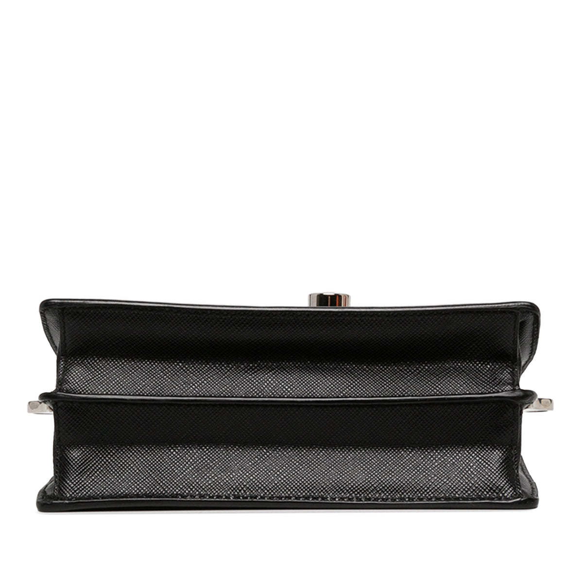 Prada Saffiano Lux Sound Lock Crossbody — Black