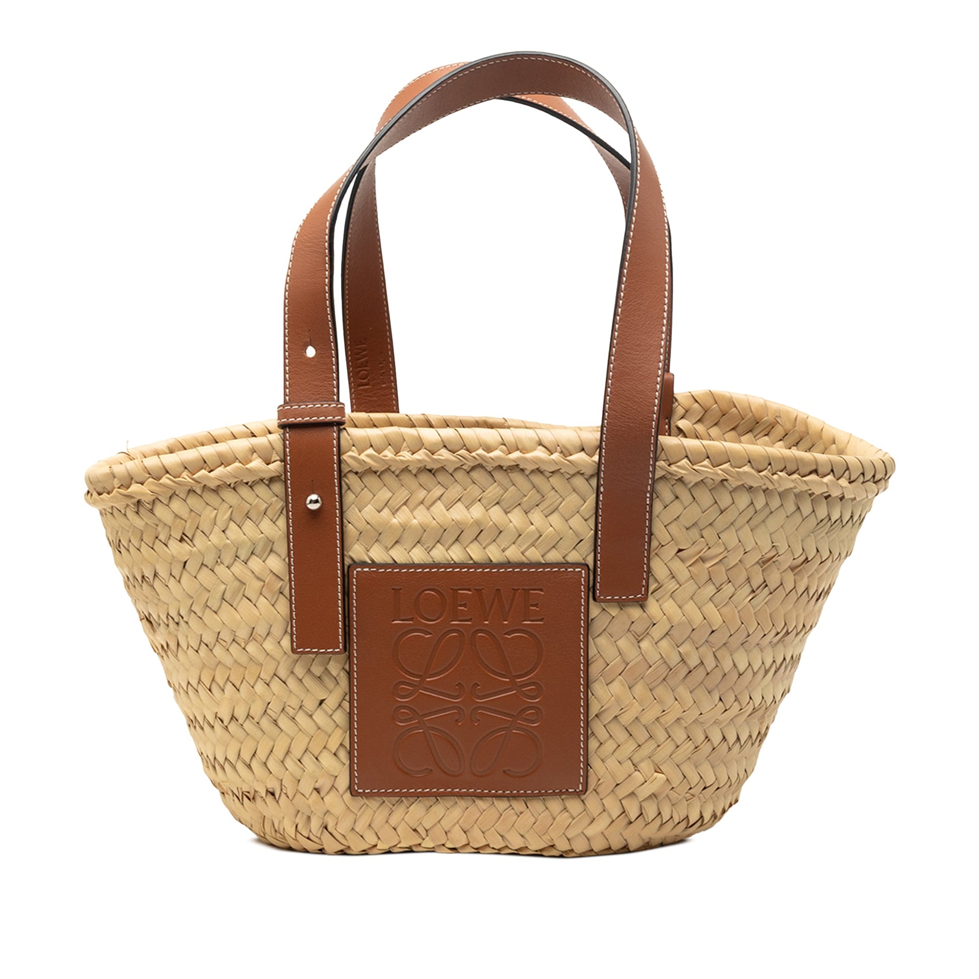 Small Raffia Anagram Basket Tote
