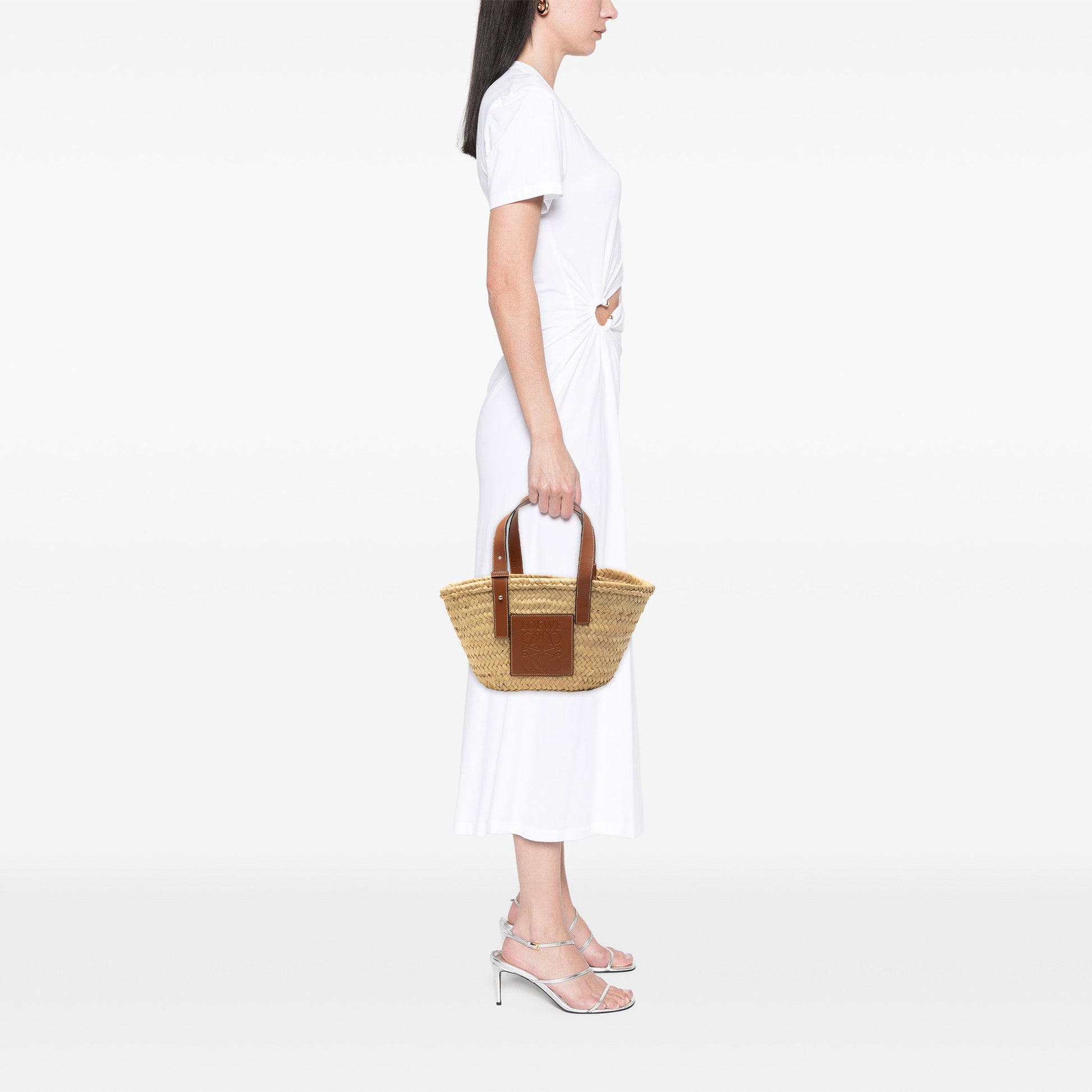 Small Raffia Anagram Basket Tote