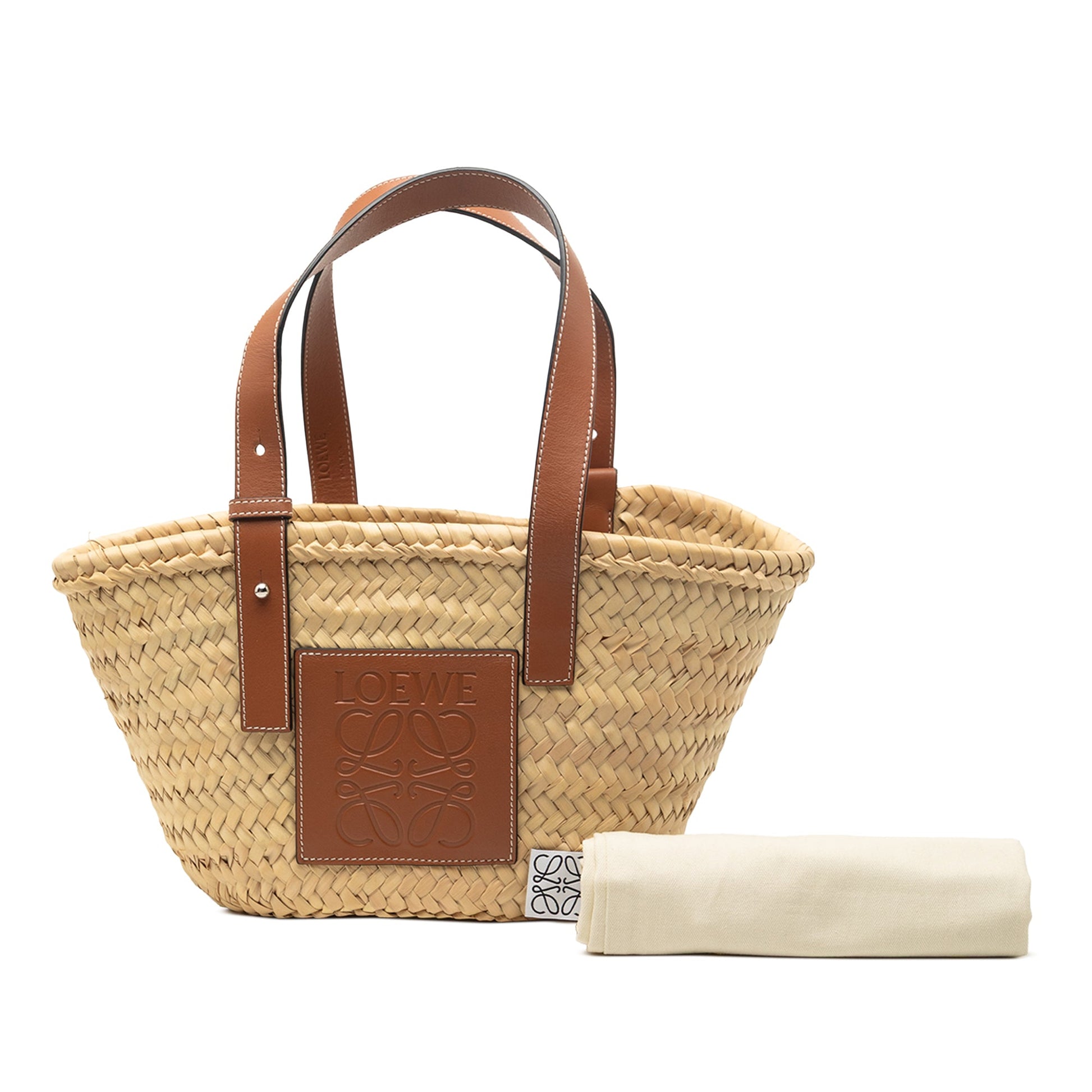 Small Raffia Anagram Basket Tote