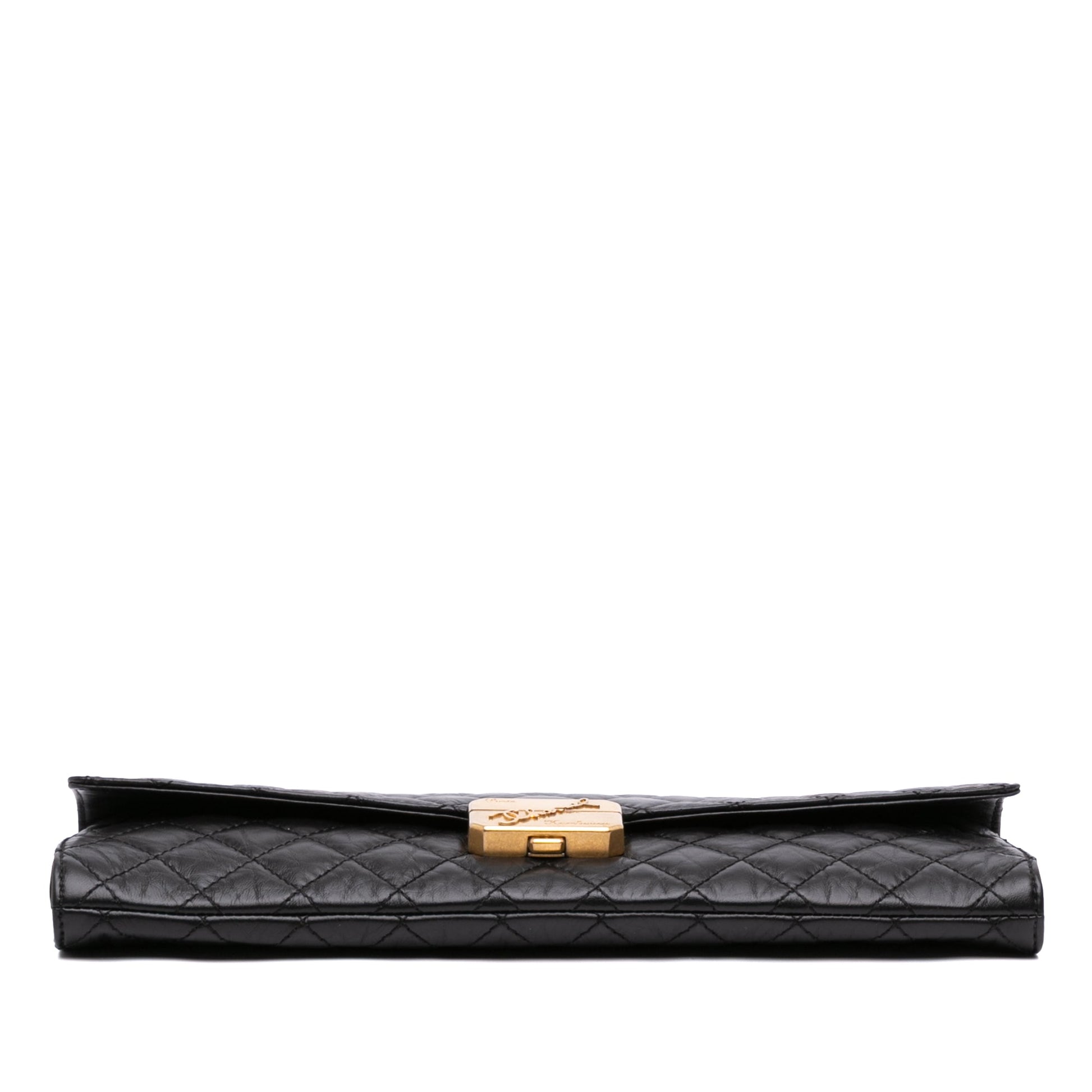 Chanel Paris Hamburg Quilted Aged Calfskin Clutch