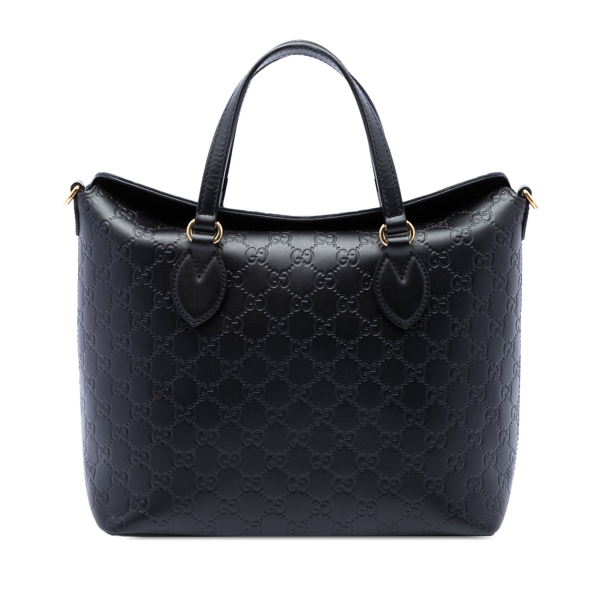 Gucci Guccissima Linea A Fold Over Satchel — Black