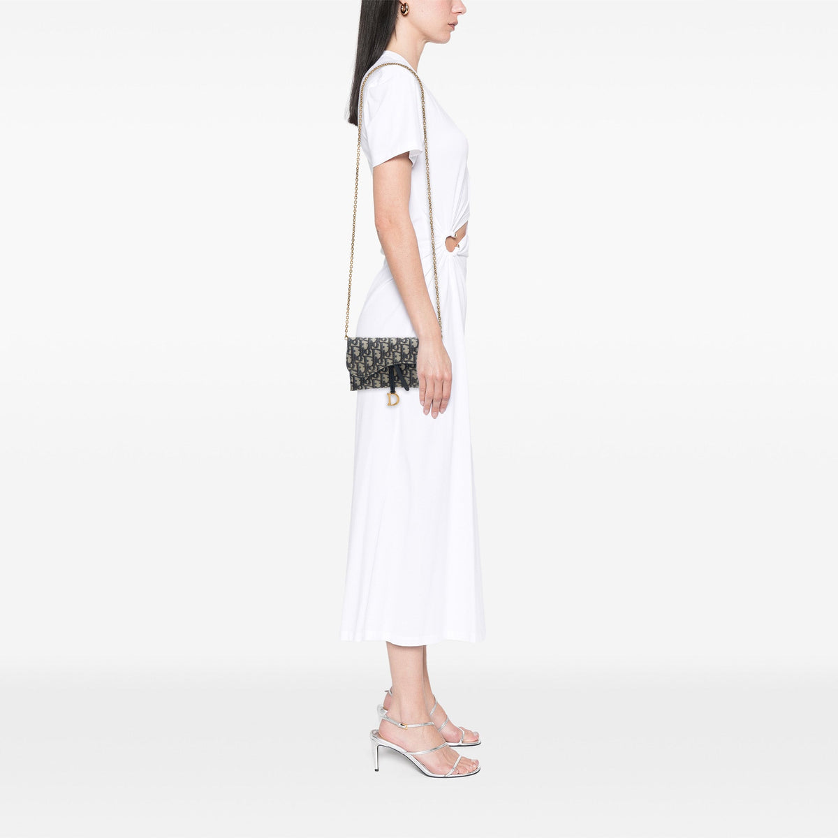 Dior Oblique Canvas Saddle Wallet On Chain
