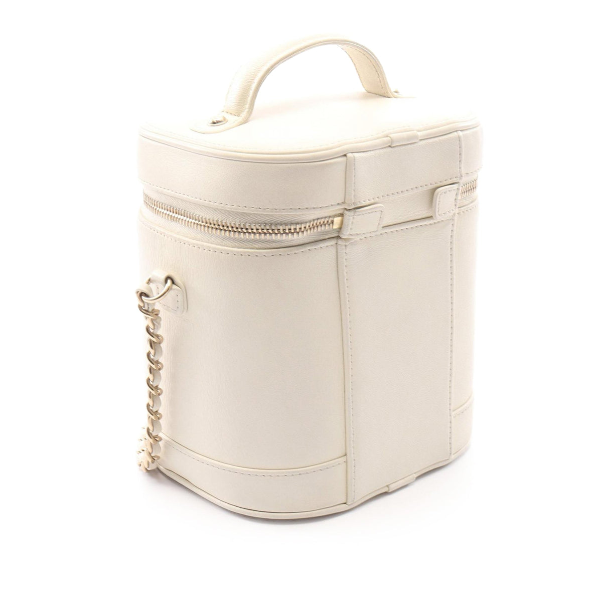 Chanel Lambskin CC Mania Vanity Case — White