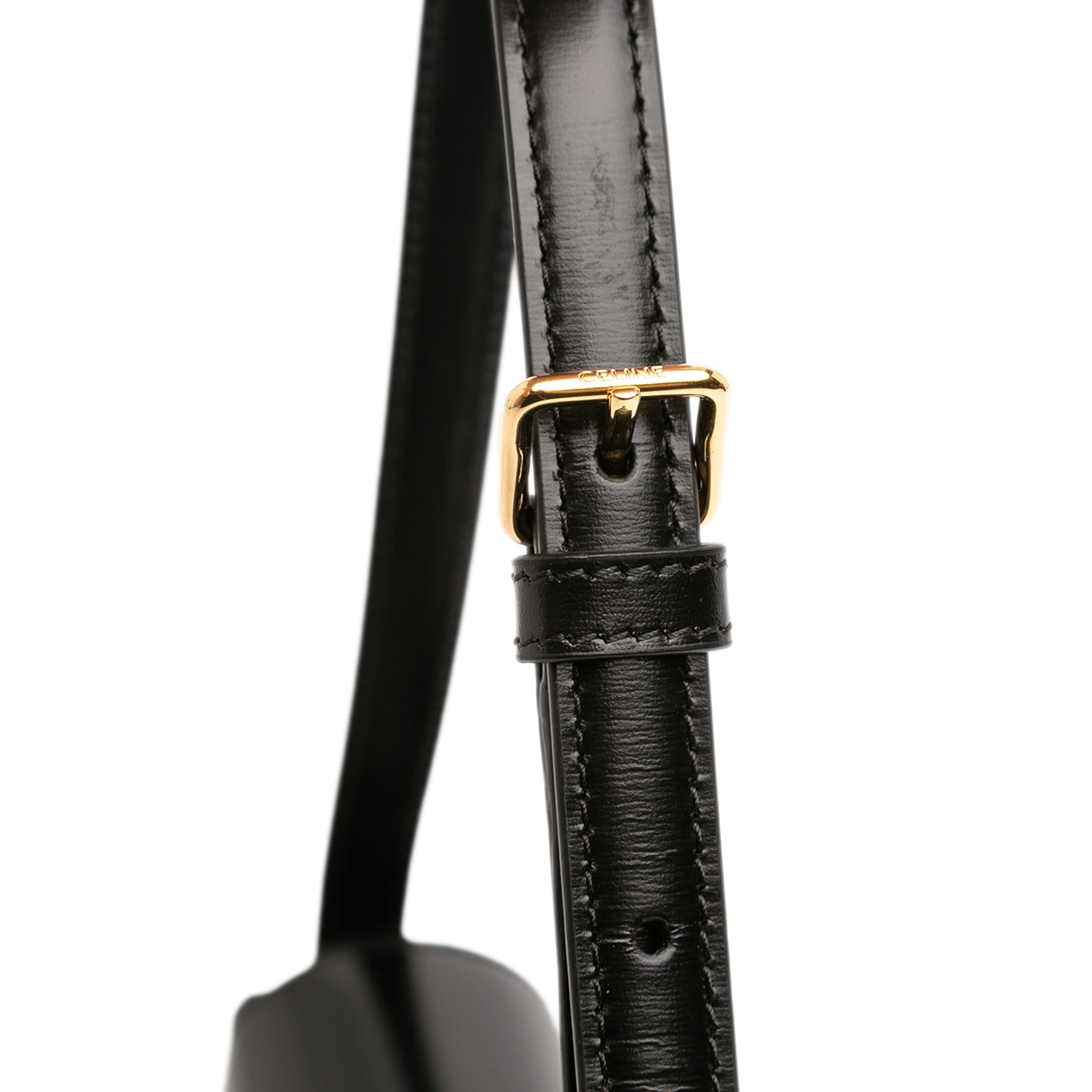 Celine Shiny Calfskin Triomphe Claude Shoulder Bag