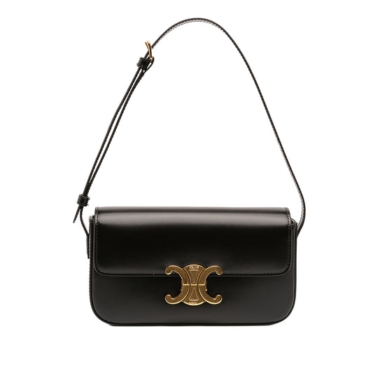 Celine Shiny Calfskin Triomphe Claude Shoulder Bag