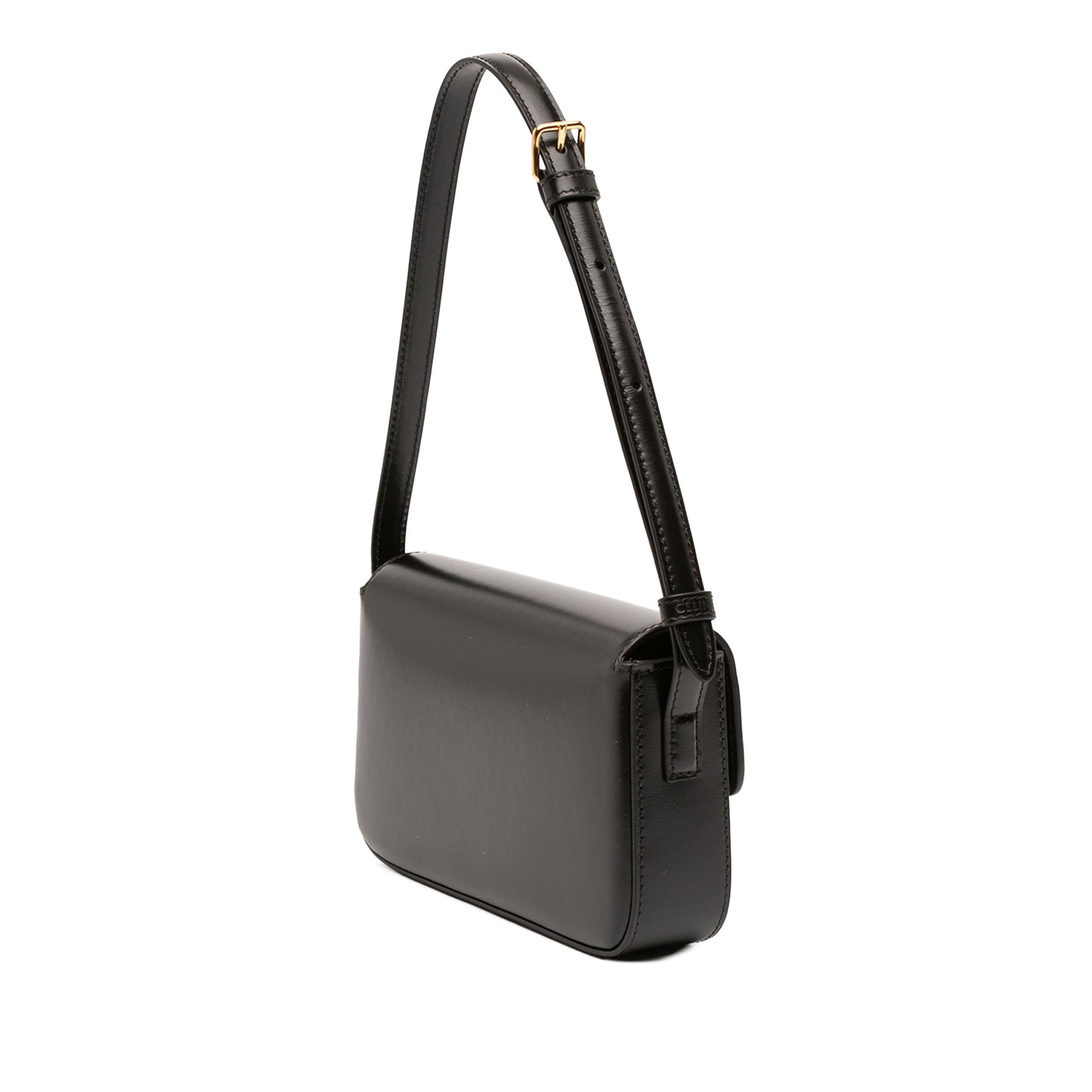 Celine Shiny Calfskin Triomphe Claude Shoulder Bag