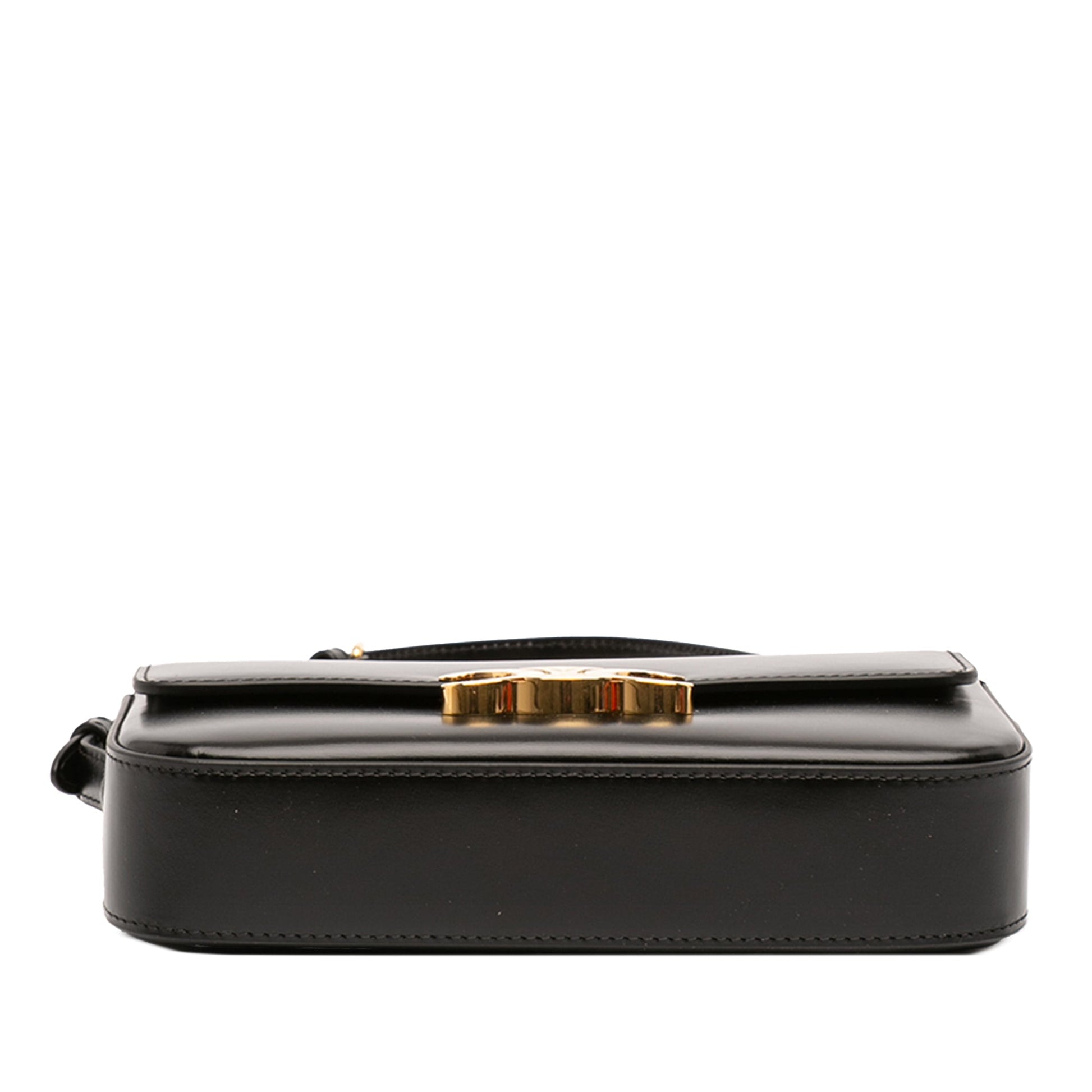 Celine Shiny Calfskin Triomphe Claude Shoulder Bag