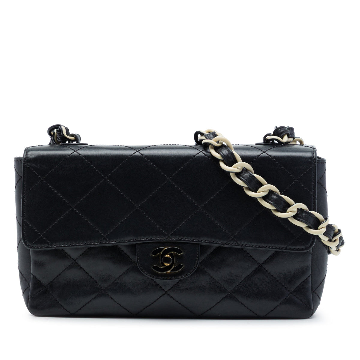 Chanel Medium Quilted Lambskin Resin Chain Single Flap