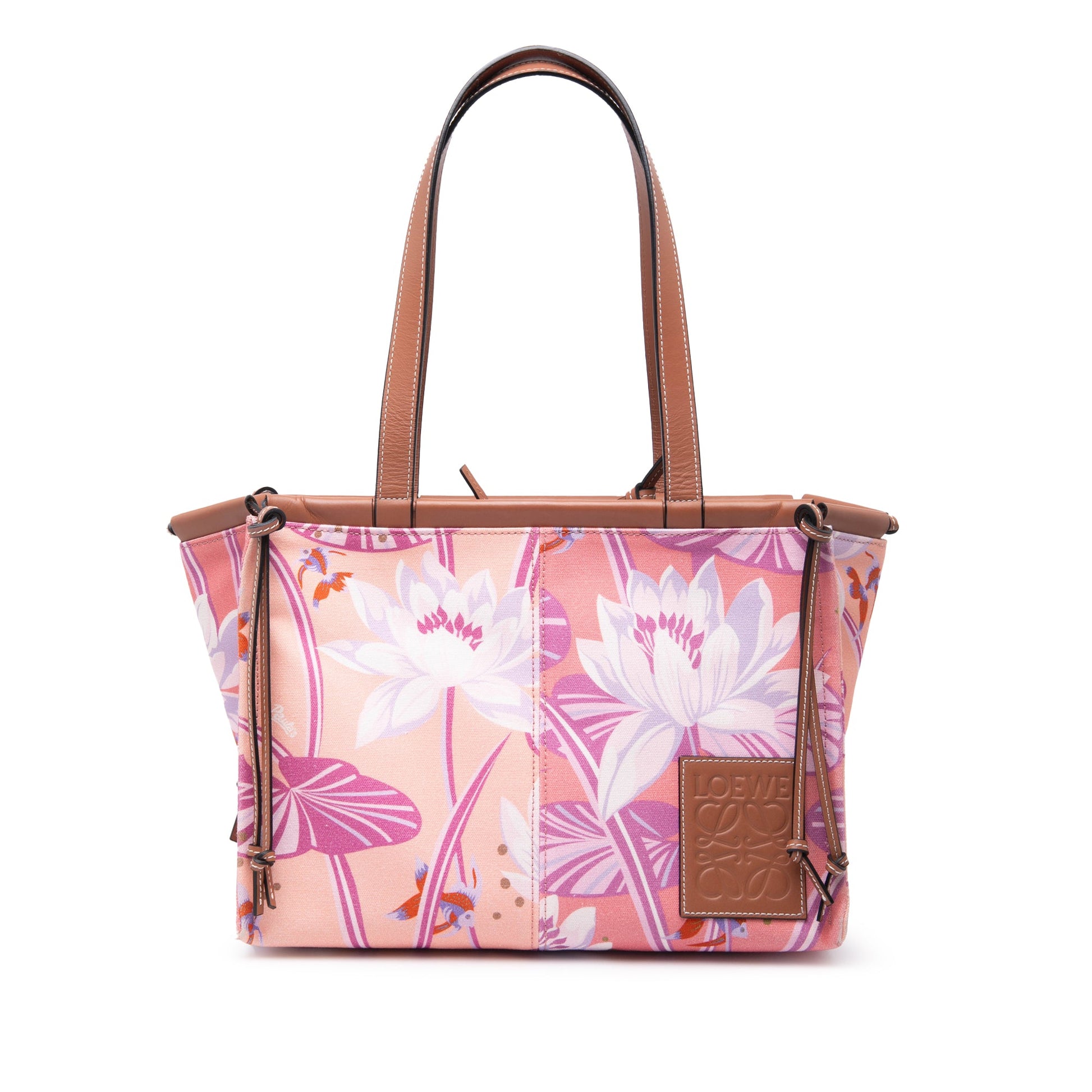 LOEWE Paulas Ibiza Small Canvas Waterlily Print Cushion Tote