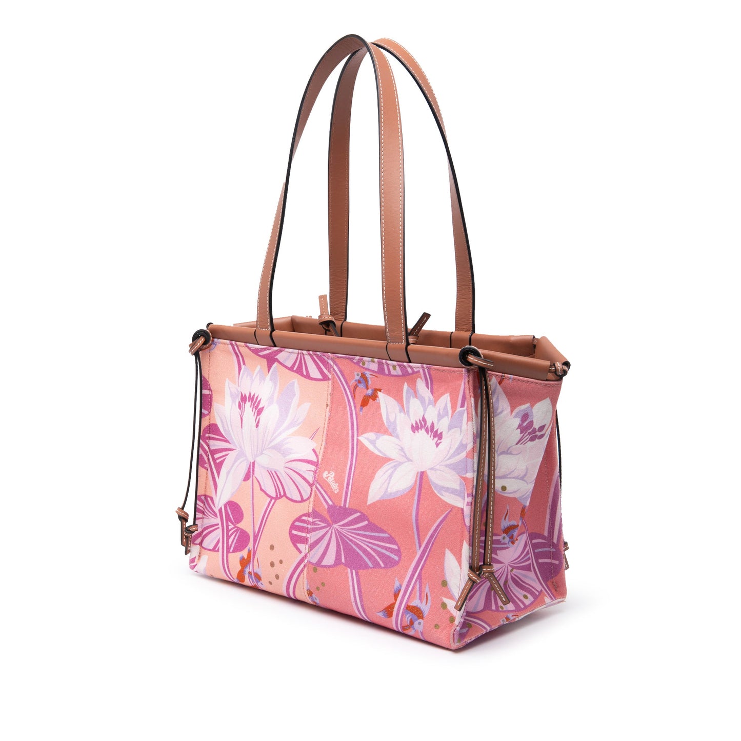 LOEWE Paulas Ibiza Small Canvas Waterlily Print Cushion Tote