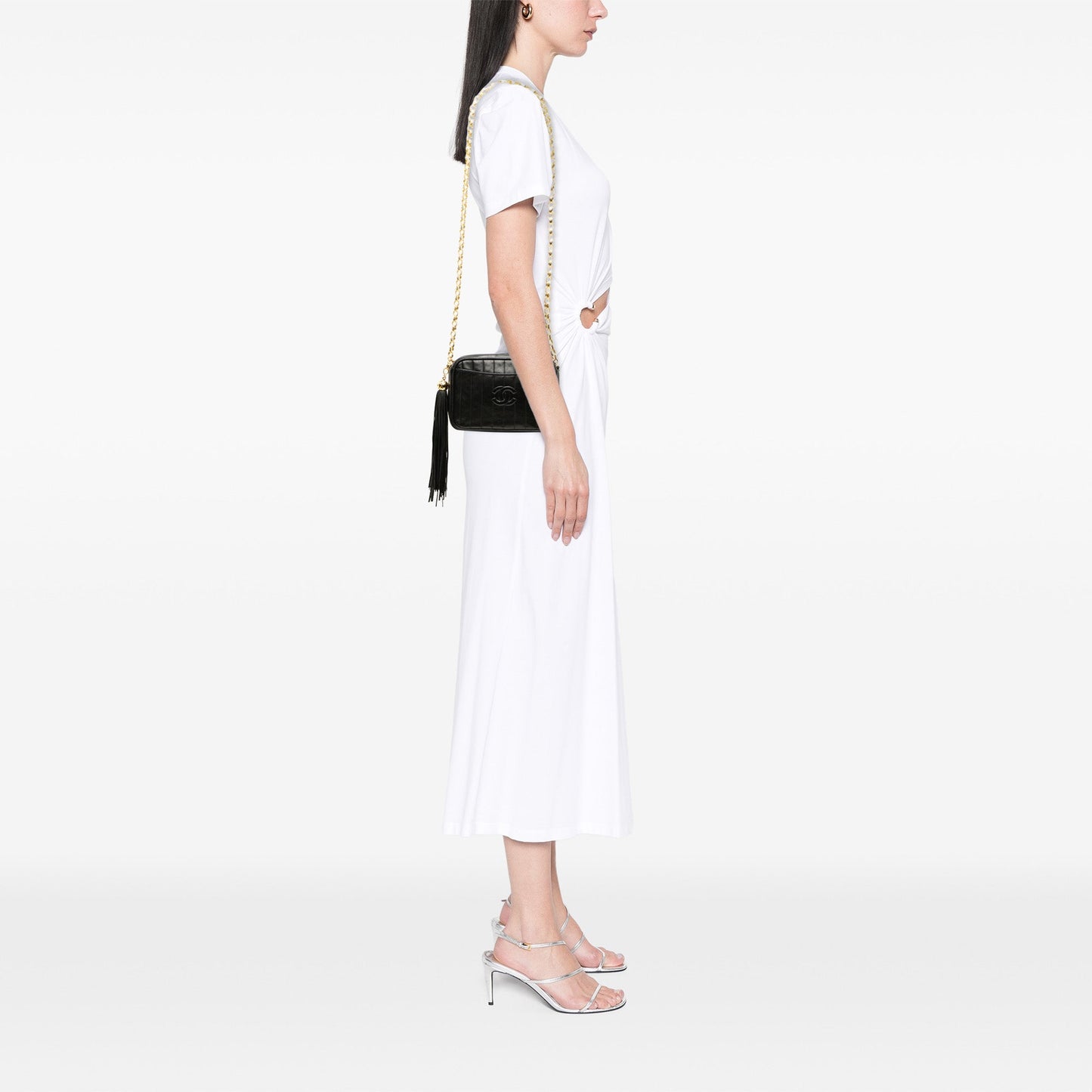 Chanel CC Vertical Quilted Lambskin Tassel Camera Bag