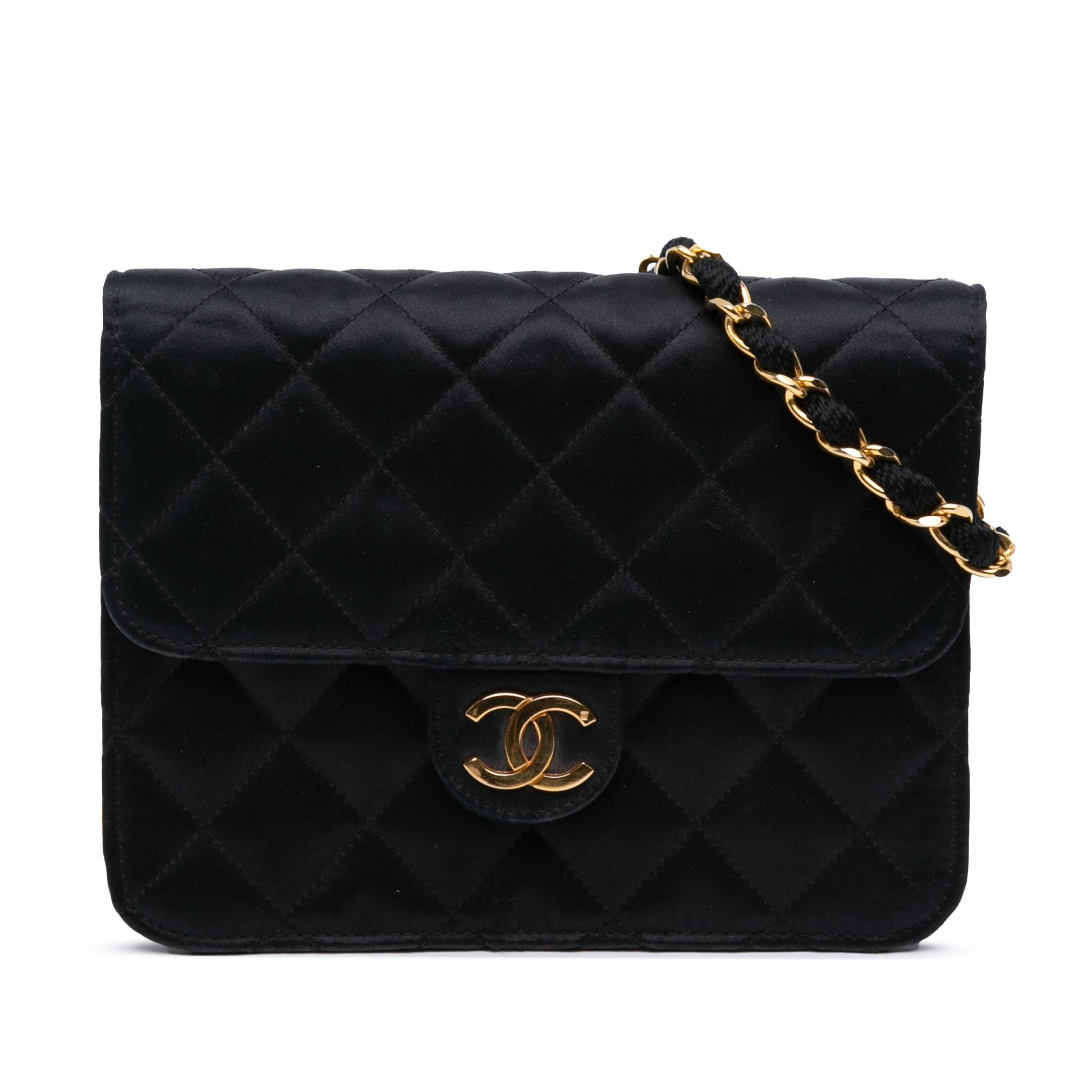 Chanel Mini Square Quilted Satin Single Flap