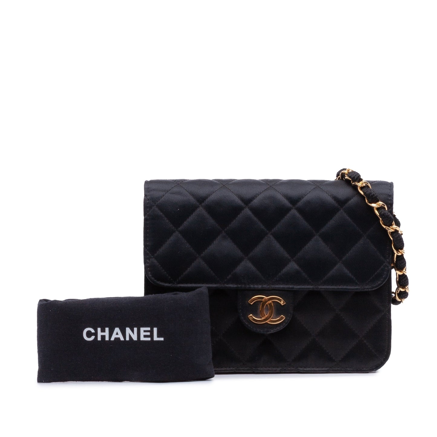 Chanel Mini Square Quilted Satin Single Flap