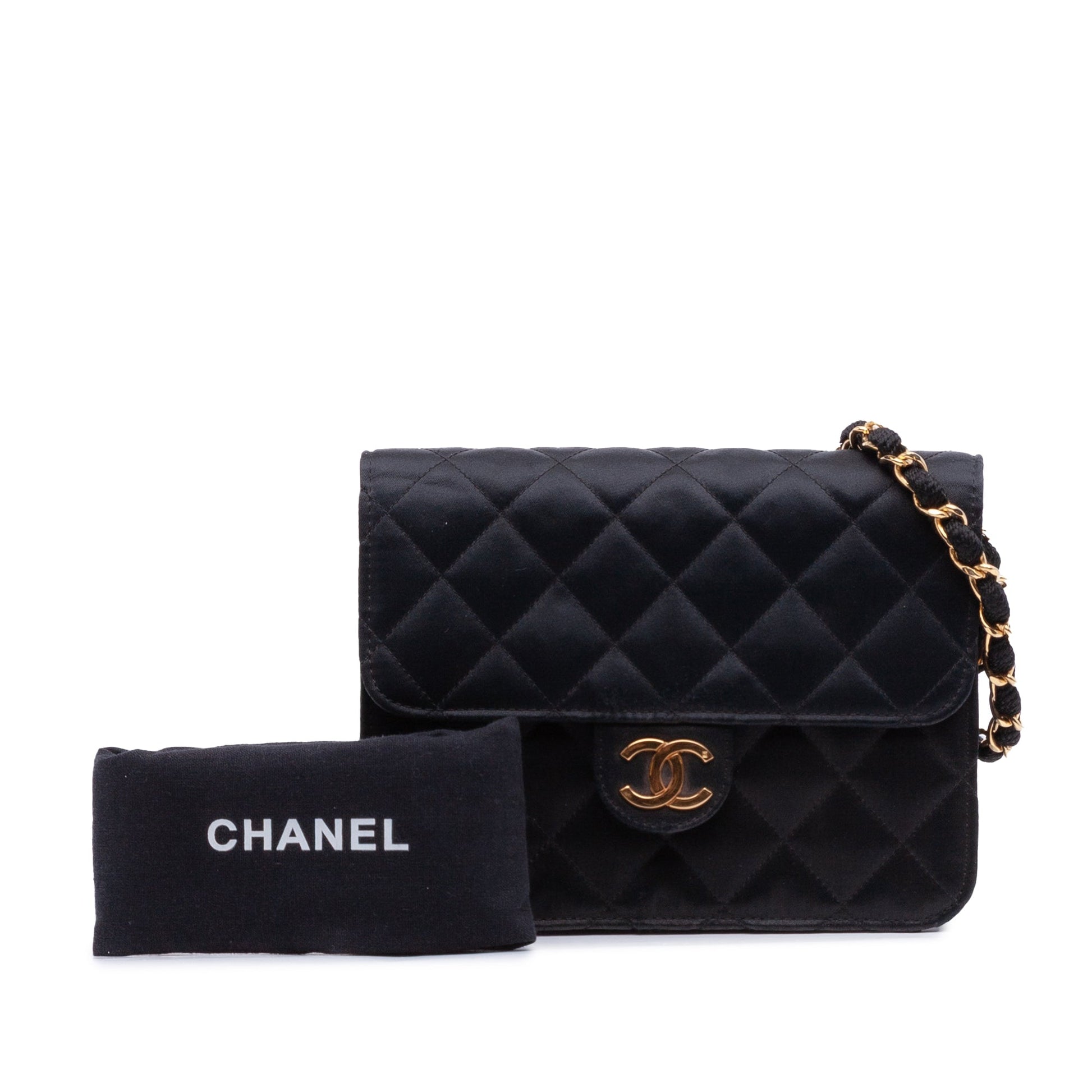 Chanel Mini Square Quilted Satin Single Flap