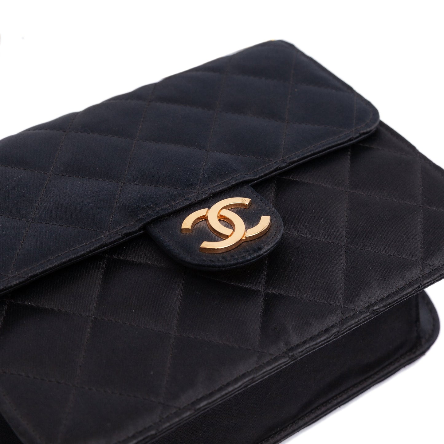 Chanel Mini Square Quilted Satin Single Flap