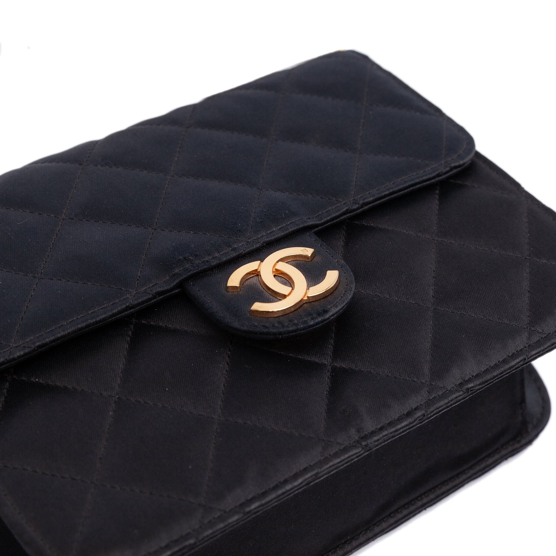 Chanel Mini Square Quilted Satin Single Flap