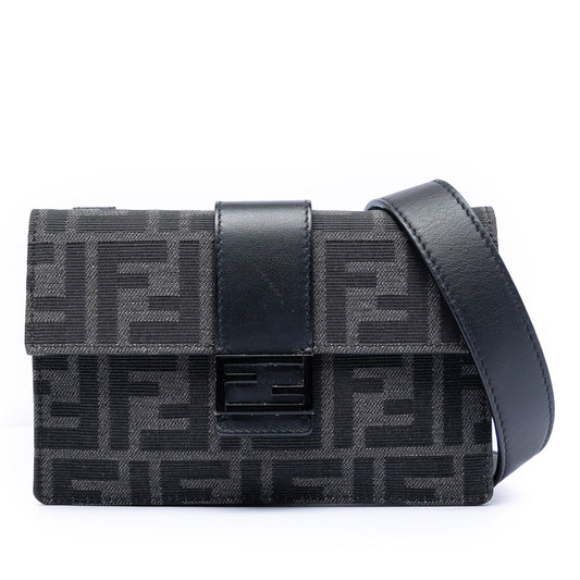 Fendi Zucca Canvas Convertible Baguette Pouch