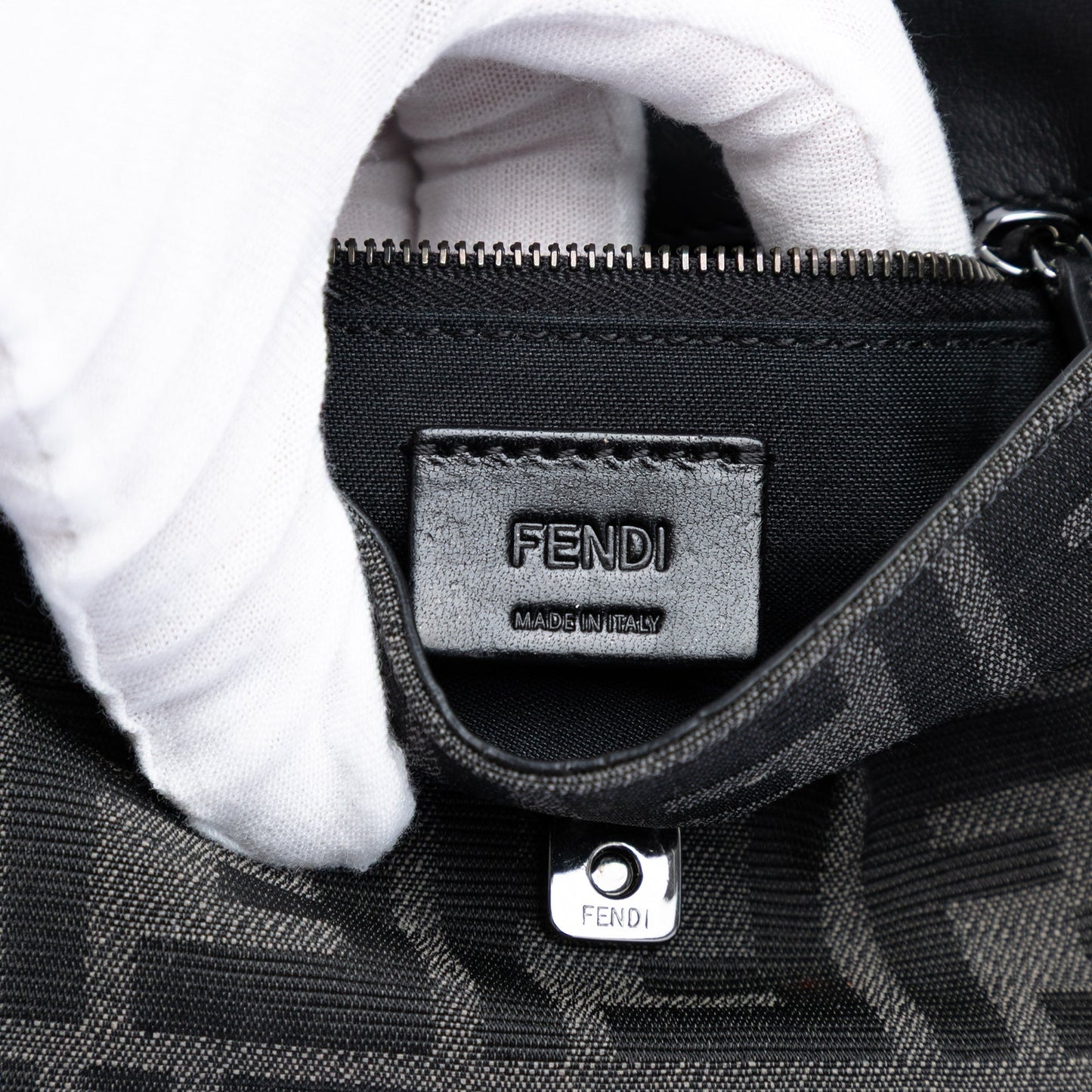 Fendi Zucca Canvas Convertible Baguette Pouch