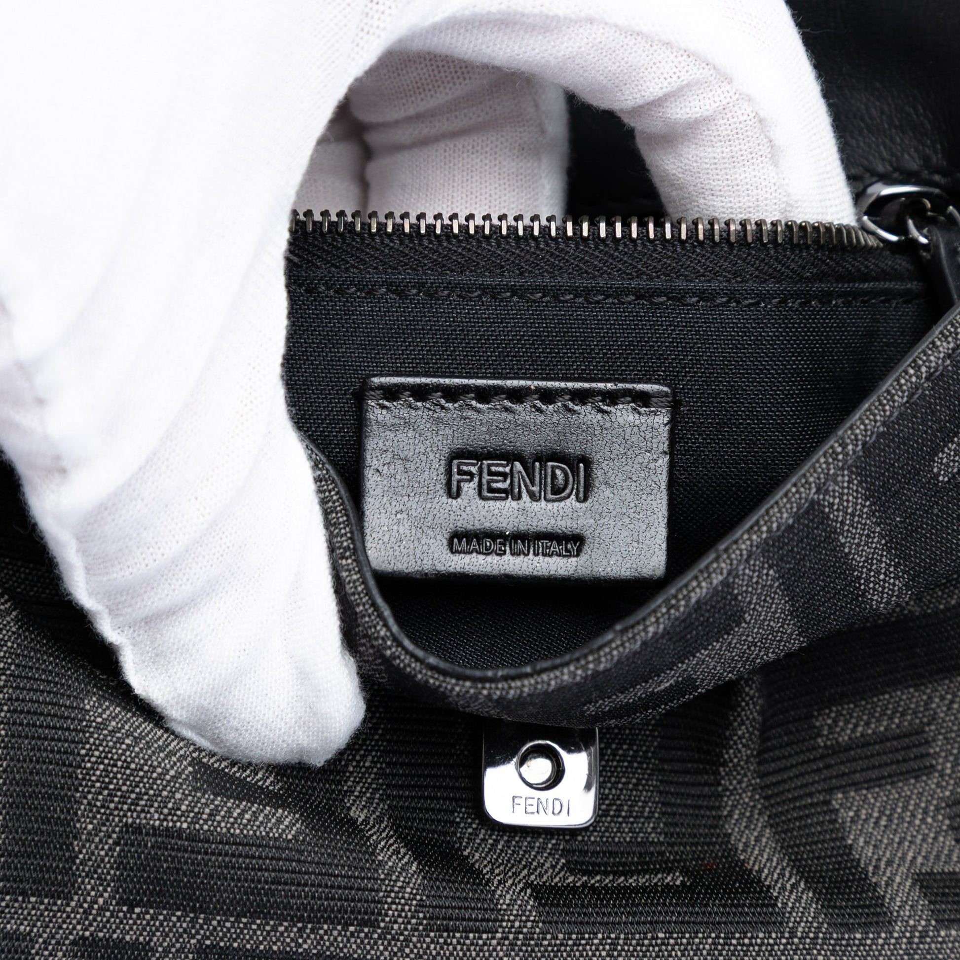 Fendi Zucca Canvas Convertible Baguette Pouch