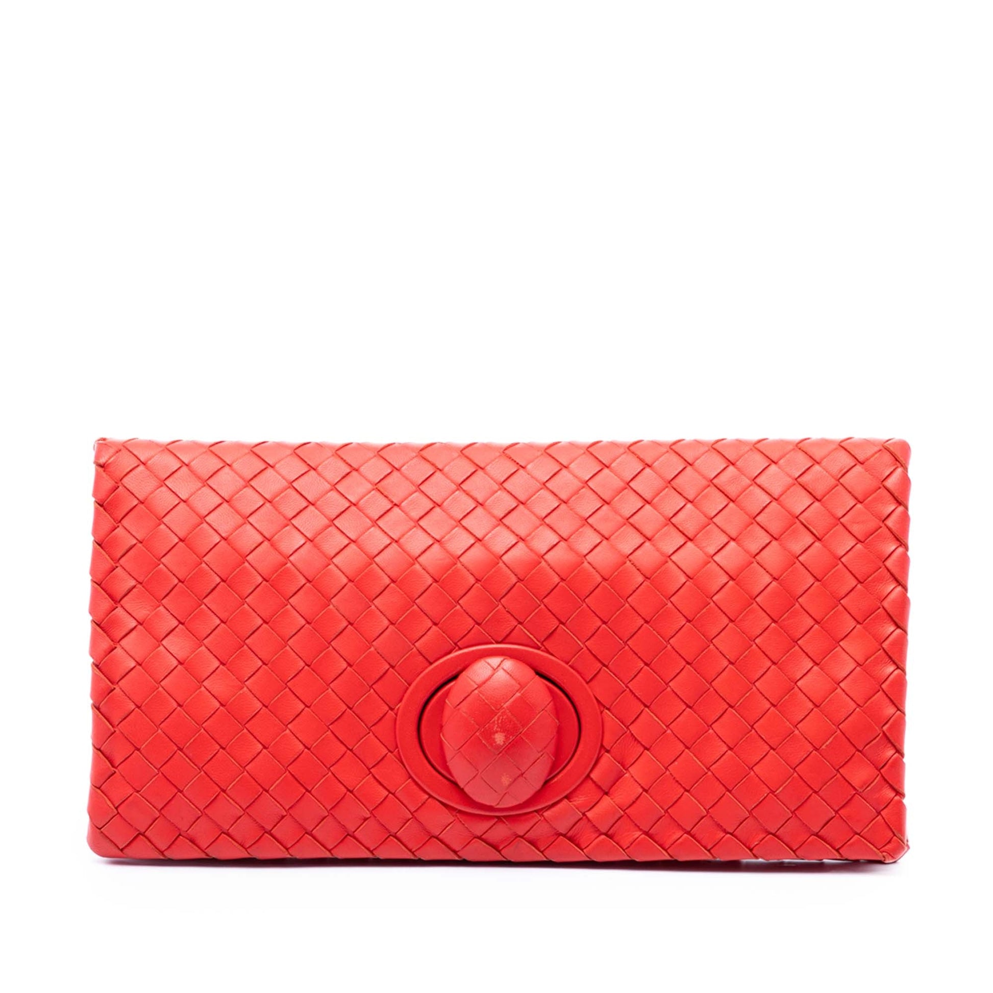 Bottega Veneta Nappa Intrecciato Turn Lock Clutch