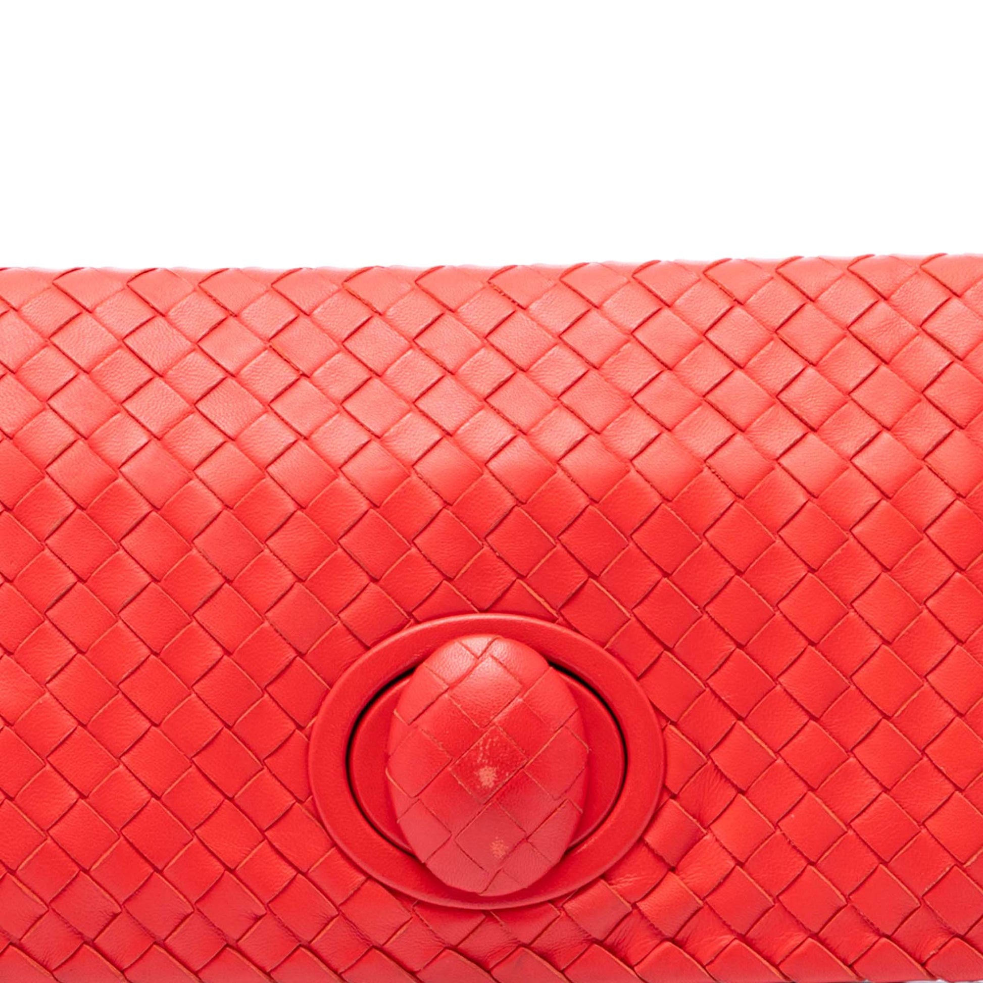 Bottega Veneta Nappa Intrecciato Turn Lock Clutch