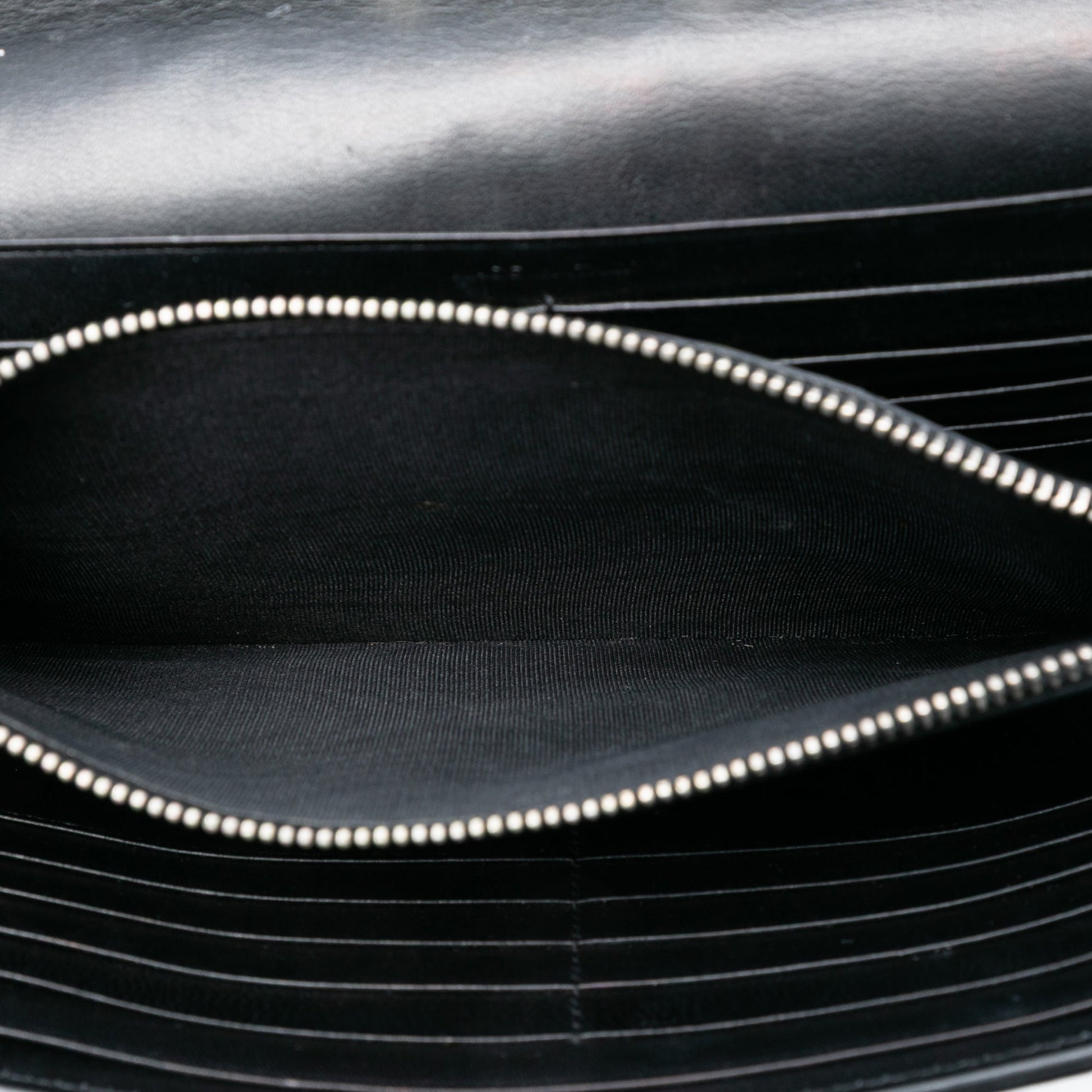 Saint Laurent Croc Embossed Leather Wallet On Chain