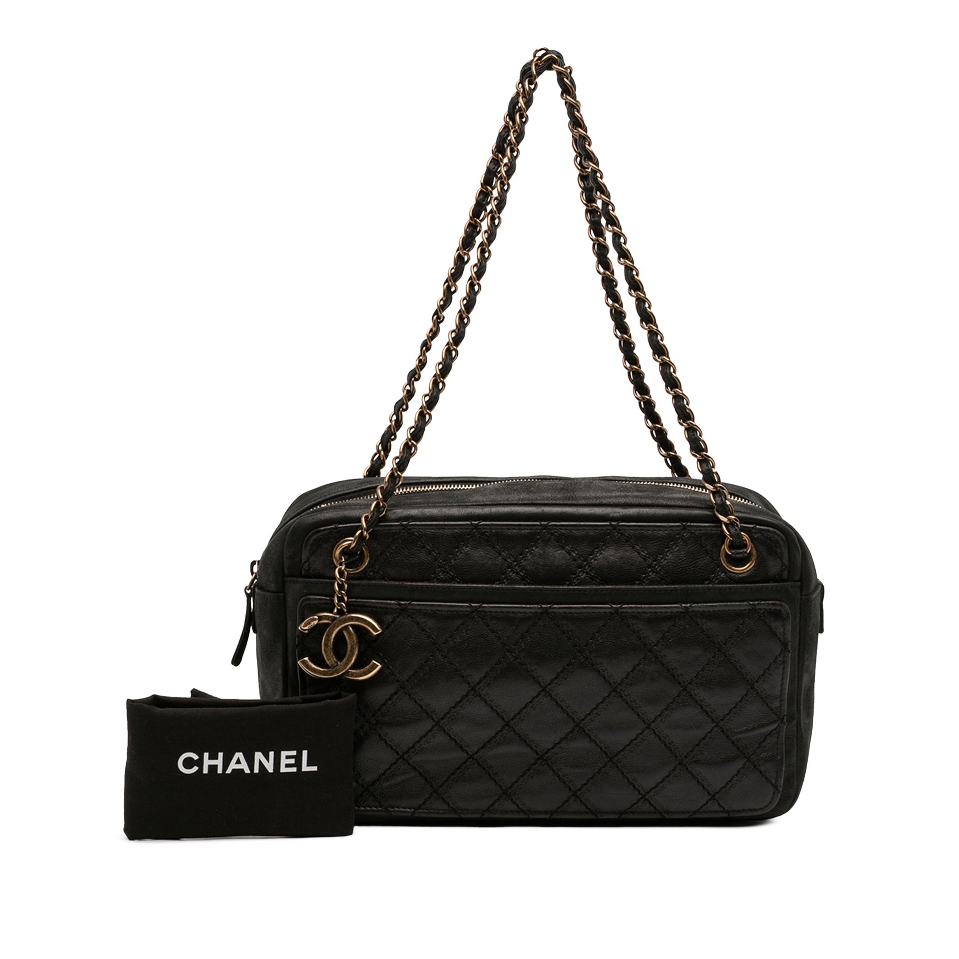 Chanel CC Iridescent Lambskin and Quilted Calfskin Chain Shoulder Bag