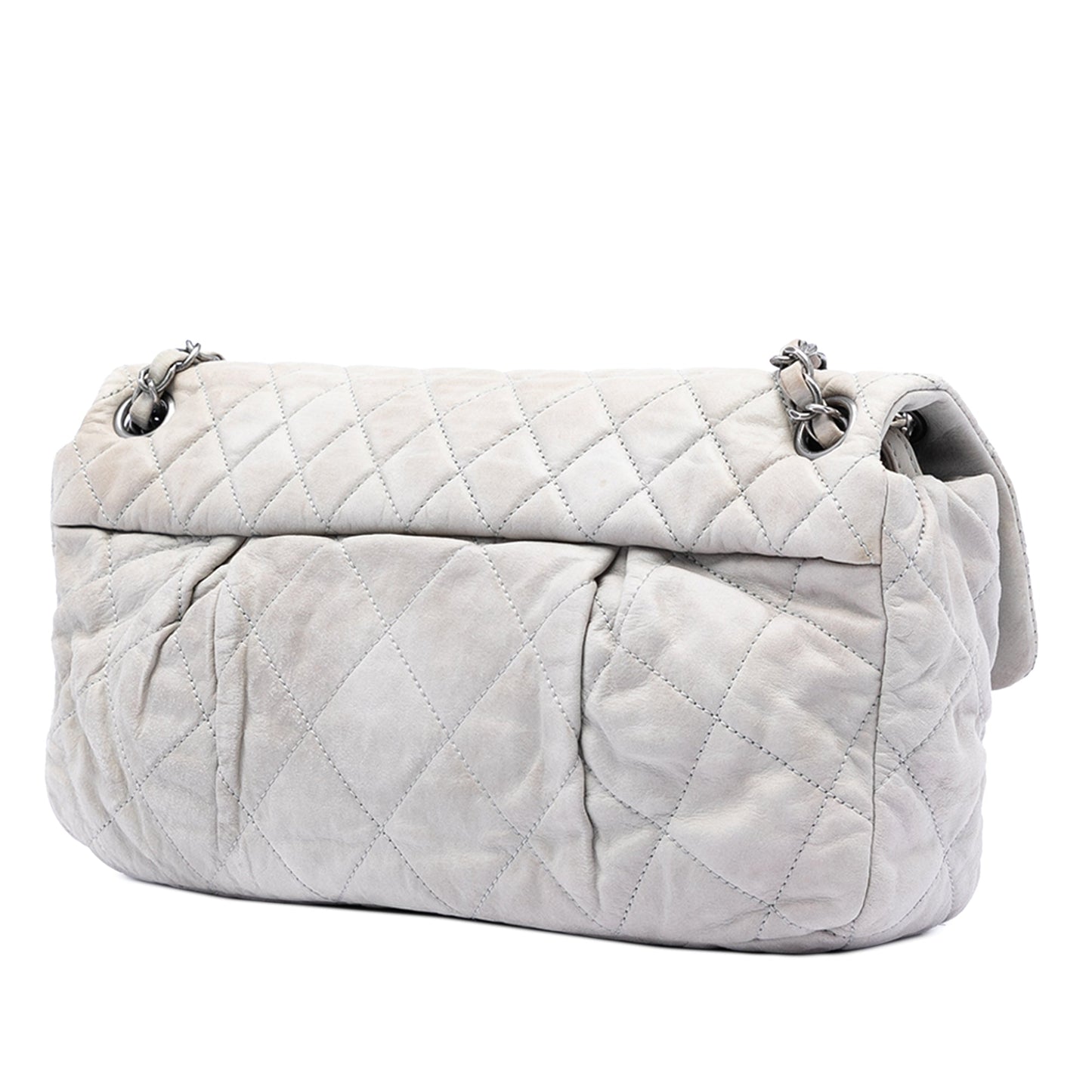 Large Quilted Iridescent Calfskin Coco Pleats Flap