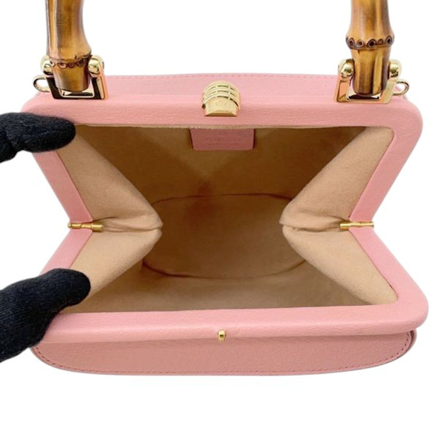 Gucci Mini Dollar Calfskin Bamboo Marina Bucket Bag