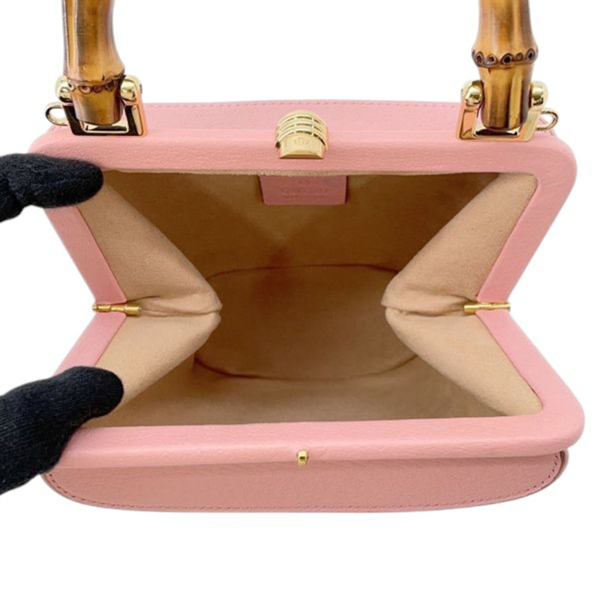 Gucci Mini Dollar Calfskin Bamboo Marina Bucket Bag