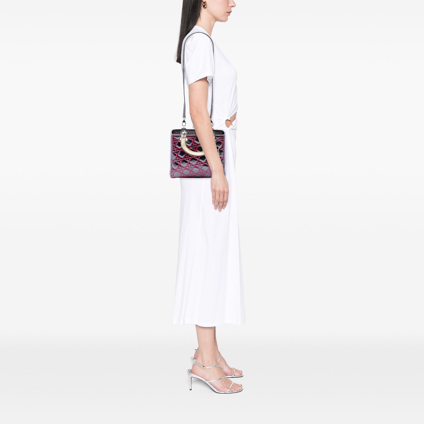 Dior Anselm Reyle Medium Metallic Lambskin Cannage Lady Dior