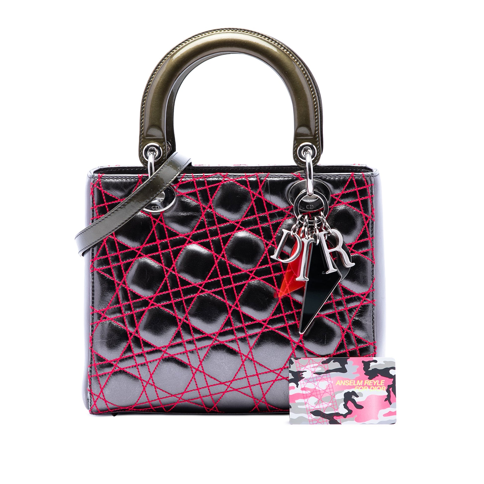 Dior Anselm Reyle Medium Metallic Lambskin Cannage Lady Dior