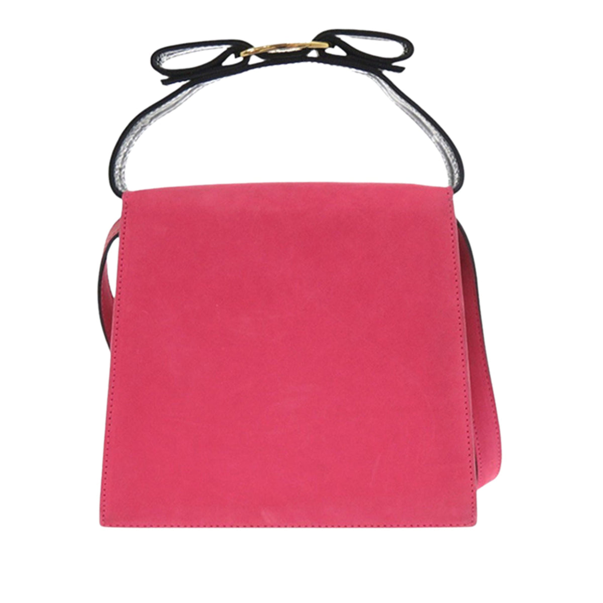 Ferragamo Suede Vara Bow Top Handle Bag