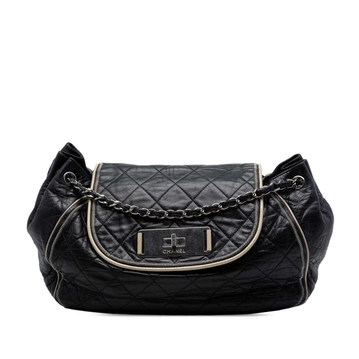Chanel Quilted Lambskin East West Mademoiselle Accordion Flap