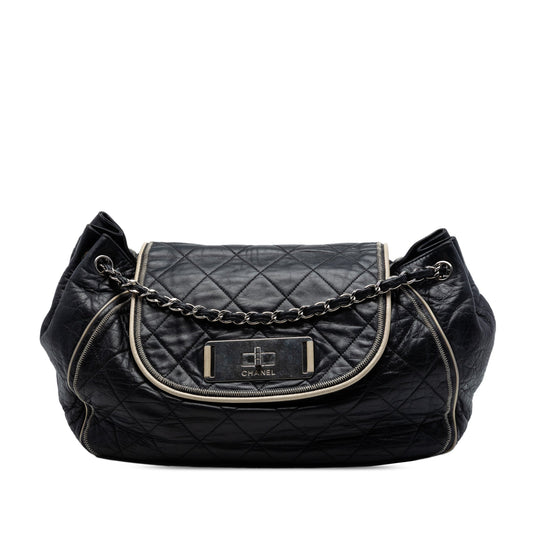 Chanel Quilted Lambskin East West Mademoiselle Accordion Flap