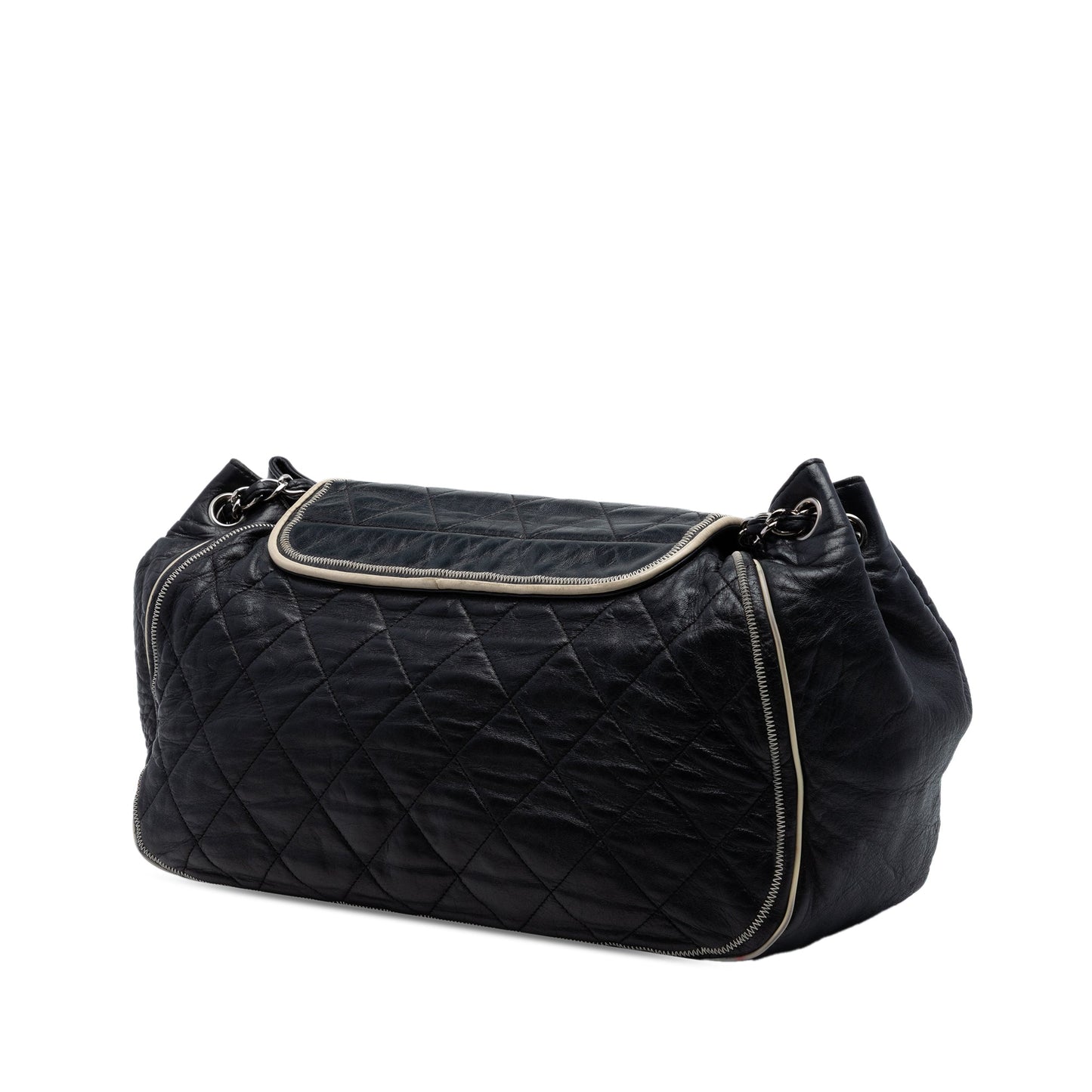 Chanel Quilted Lambskin East West Mademoiselle Accordion Flap