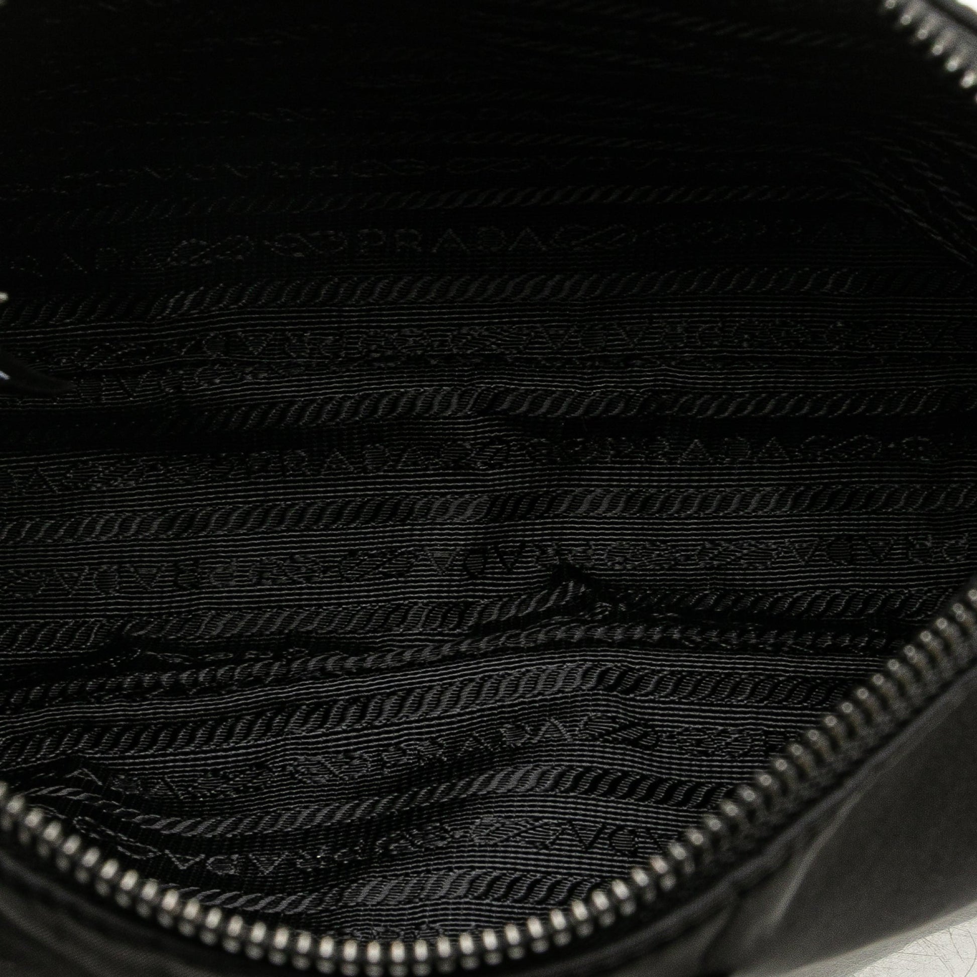 Prada Saffiano Trimmed Re Nylon Zip Top Crossbody