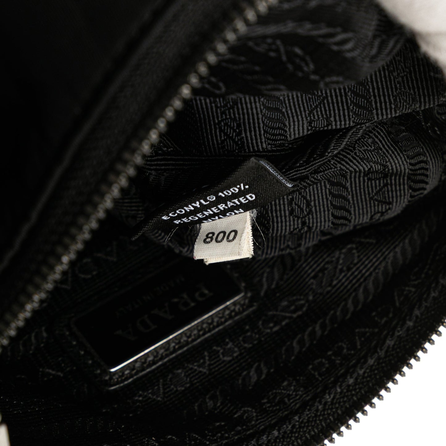Prada Saffiano Trimmed Re Nylon Zip Top Crossbody