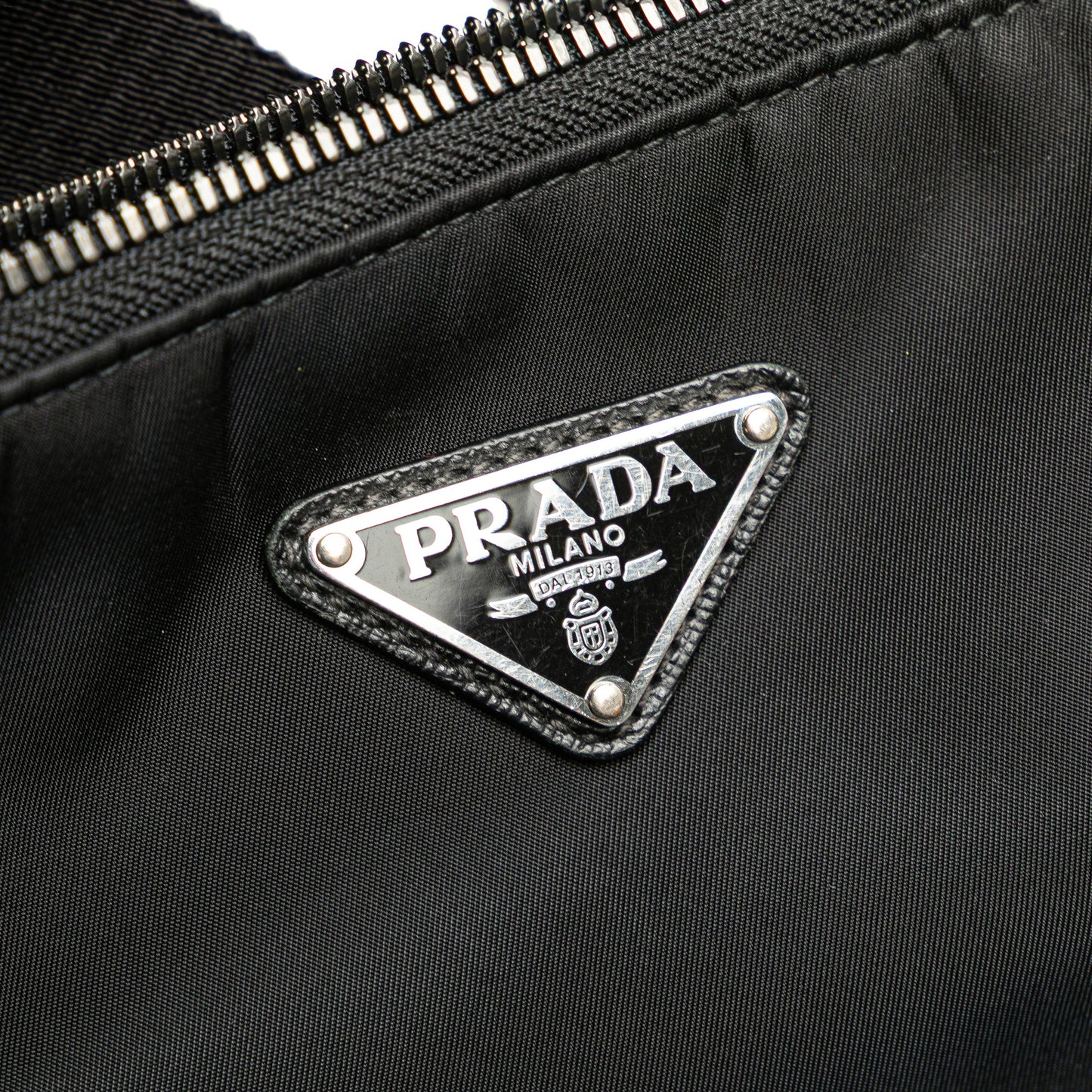 Prada Saffiano Trimmed Re Nylon Zip Top Crossbody