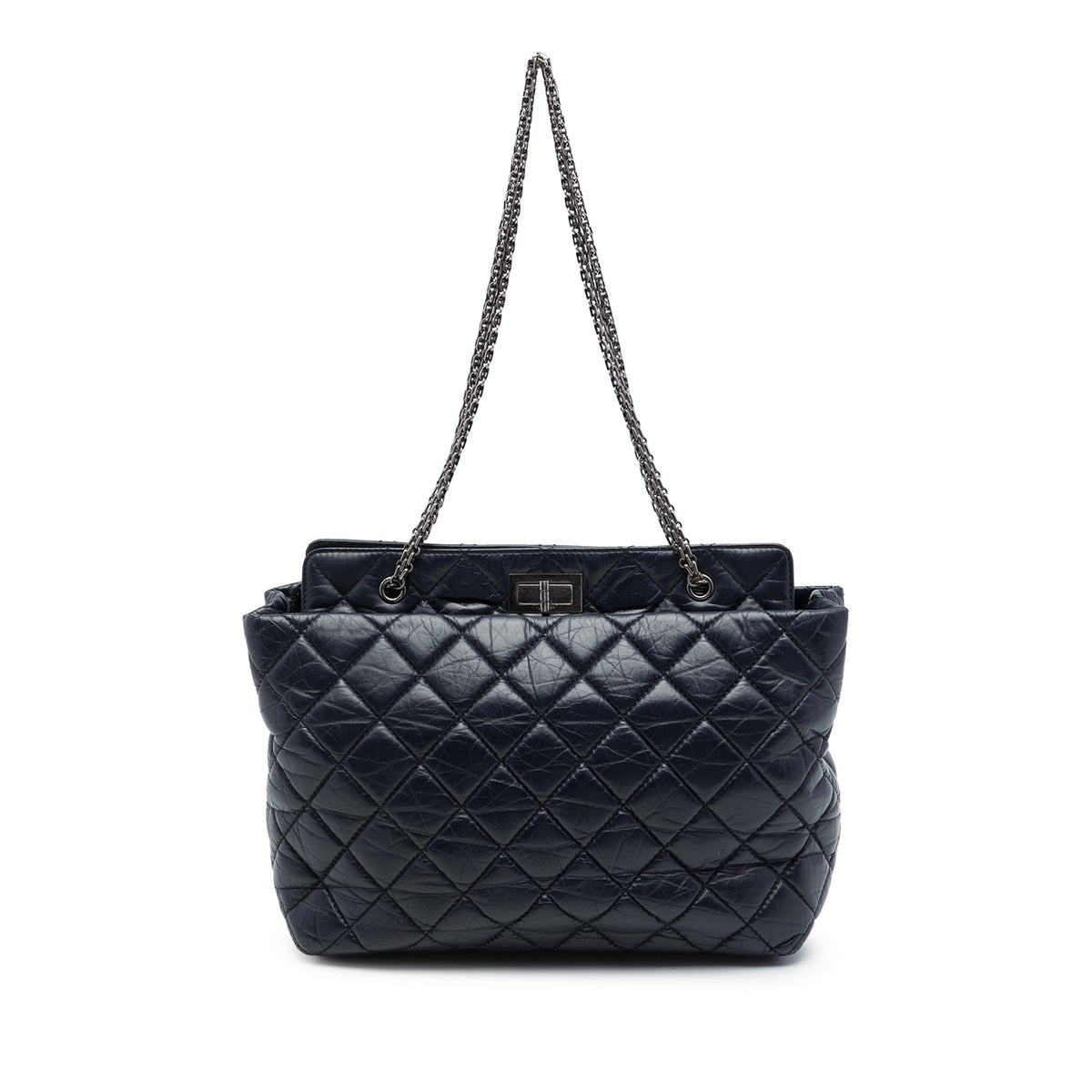 Chanel Quilted Aged Calfskin Reissue 2.55 Tote — Blue