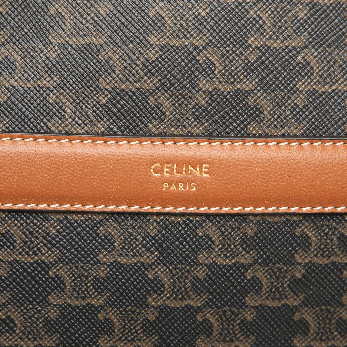 Celine Triomphe Coated Canvas Round Purse on Strap