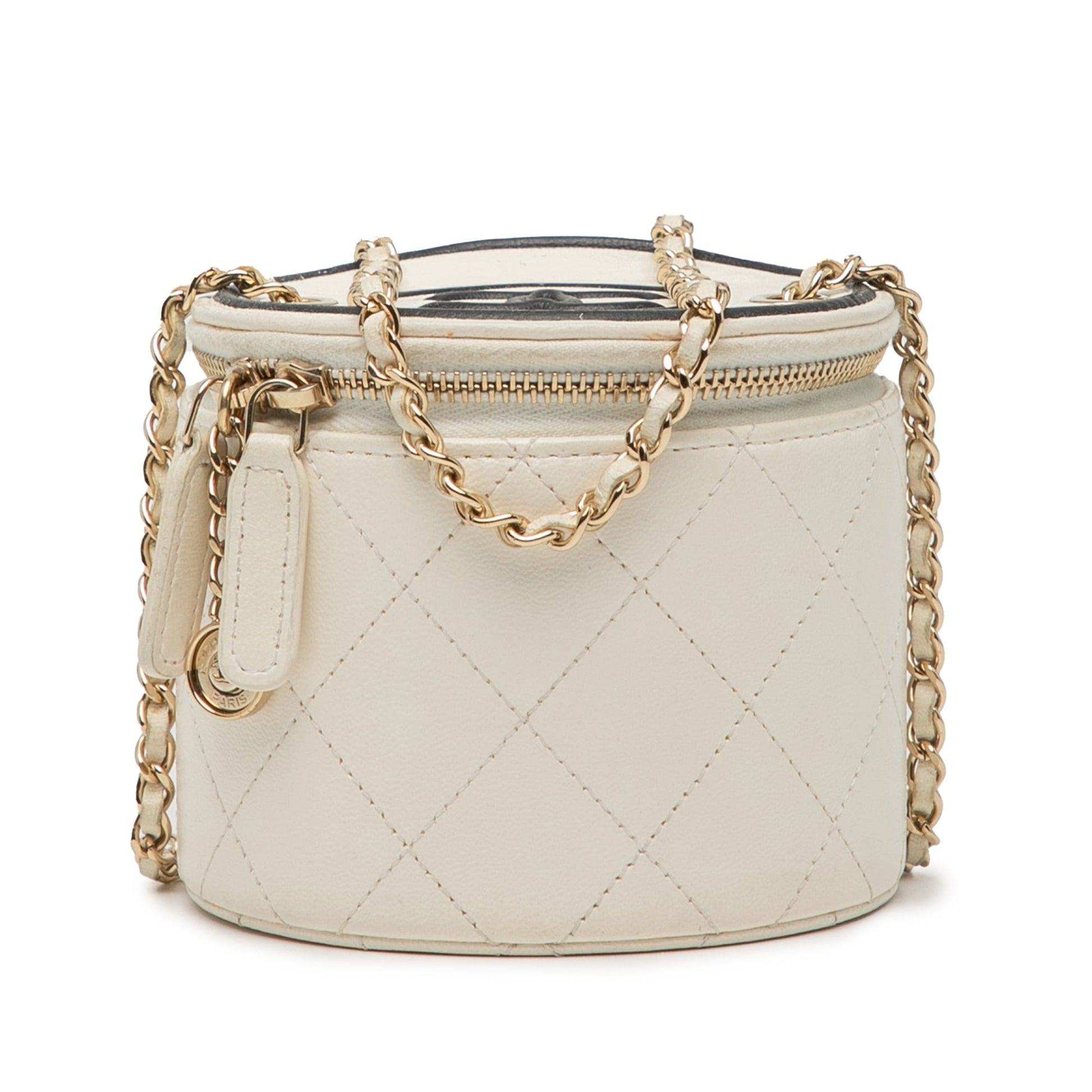 Chanel Quilted Lambskin Chain and Charm Vanity Case
