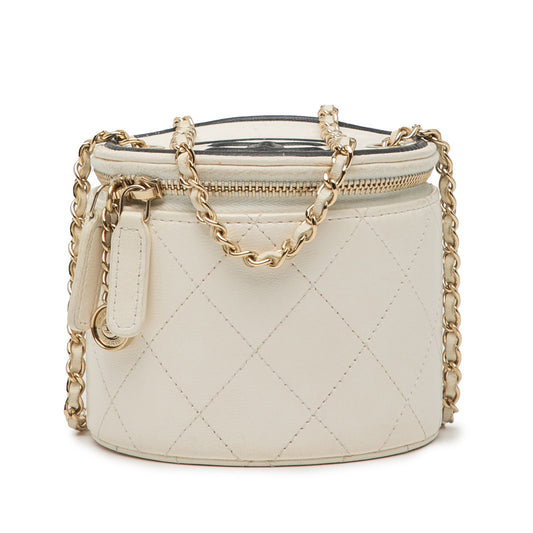 Chanel Quilted Lambskin Chain and Charm Vanity Case